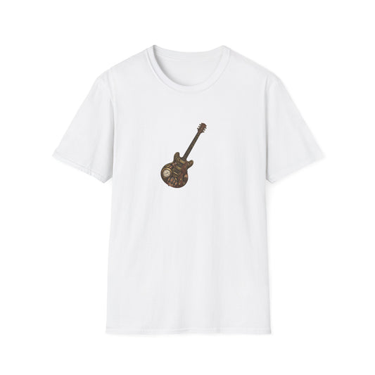 Steampunk Symphony design Guitar  (Mechanical Engraving) Music Lover Print T Shirt