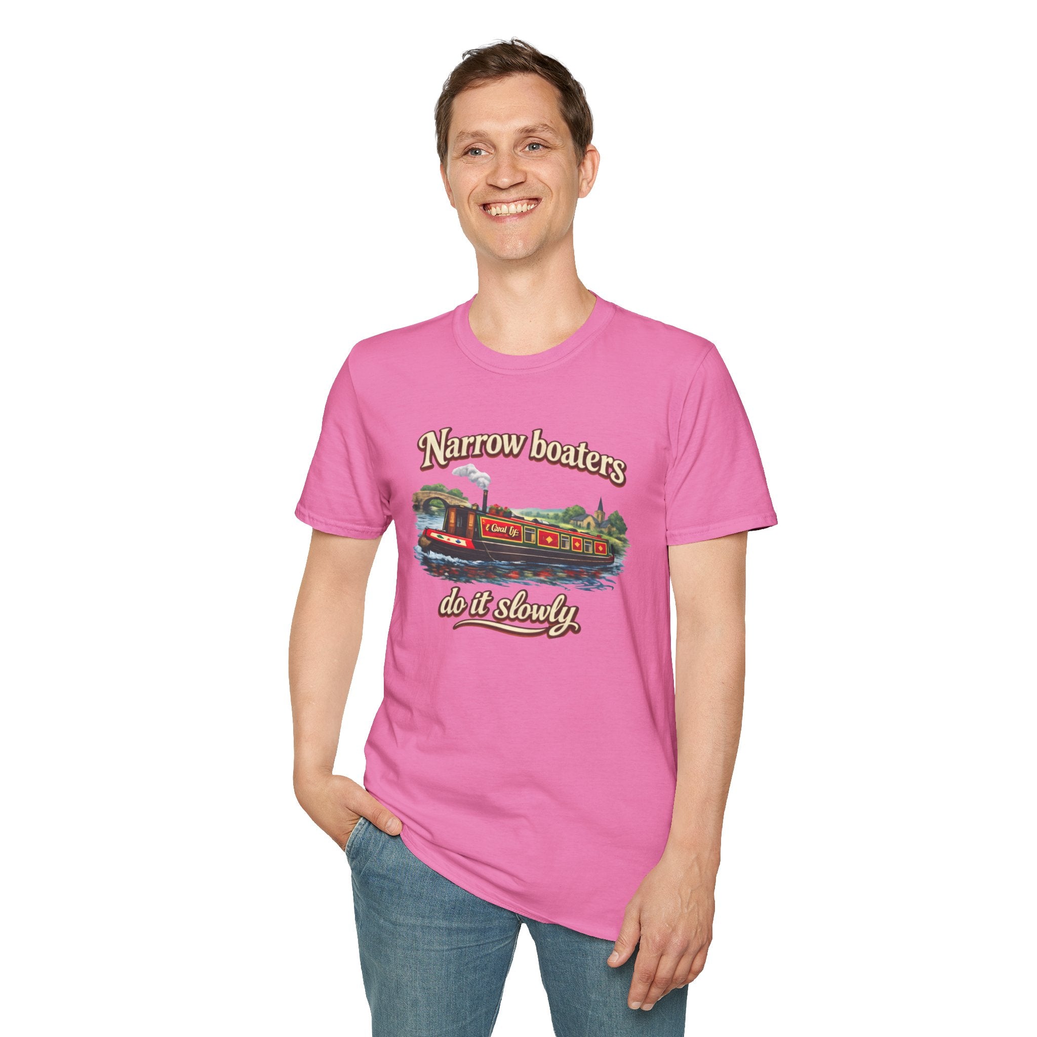 Narrow Boaters Do It Slowly T-Shirt — Canal Boat Vintage Graphic Tee Printify