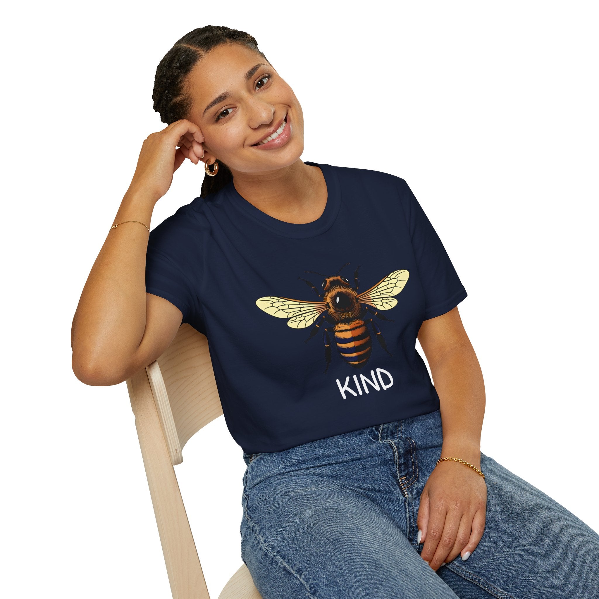 Bee Graphic T-Shirt — "Kind" Eco-Friendly Bee Tee for Nature Lovers Printify