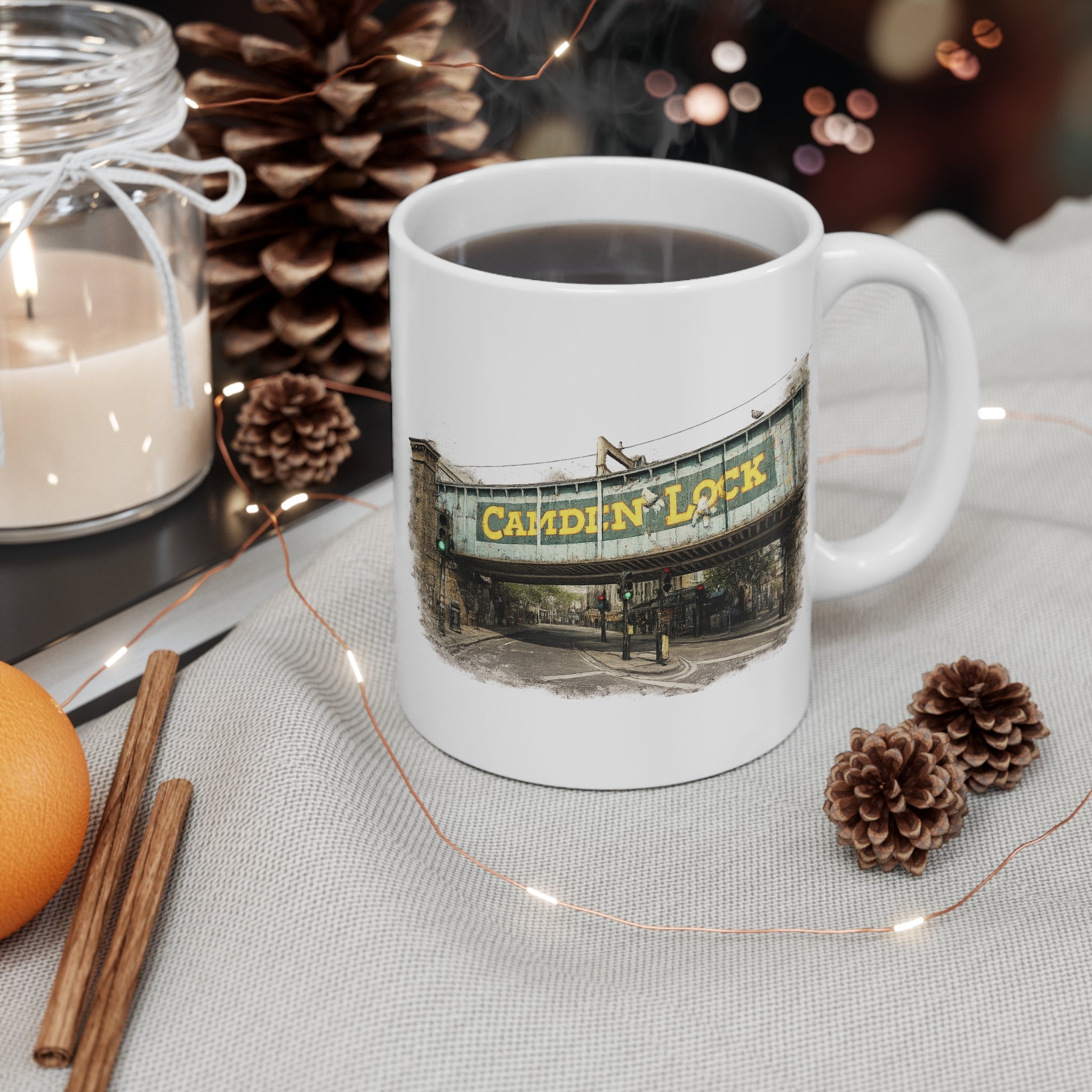 Camden Lock London Mug — Vintage  Bridge Canal Photo Coffee Cup