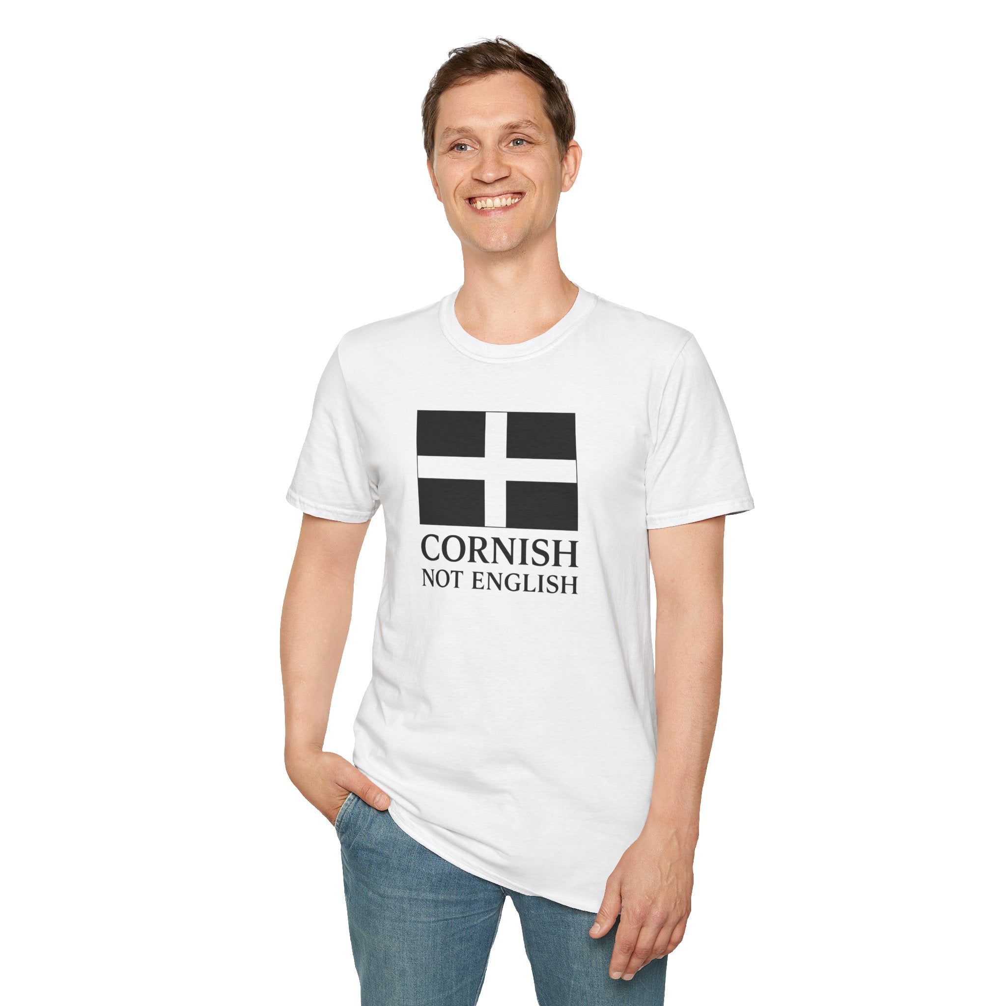 Cornish Not English T-Shirt — Cornwall Flag Tee for Locals & Travelers Printify