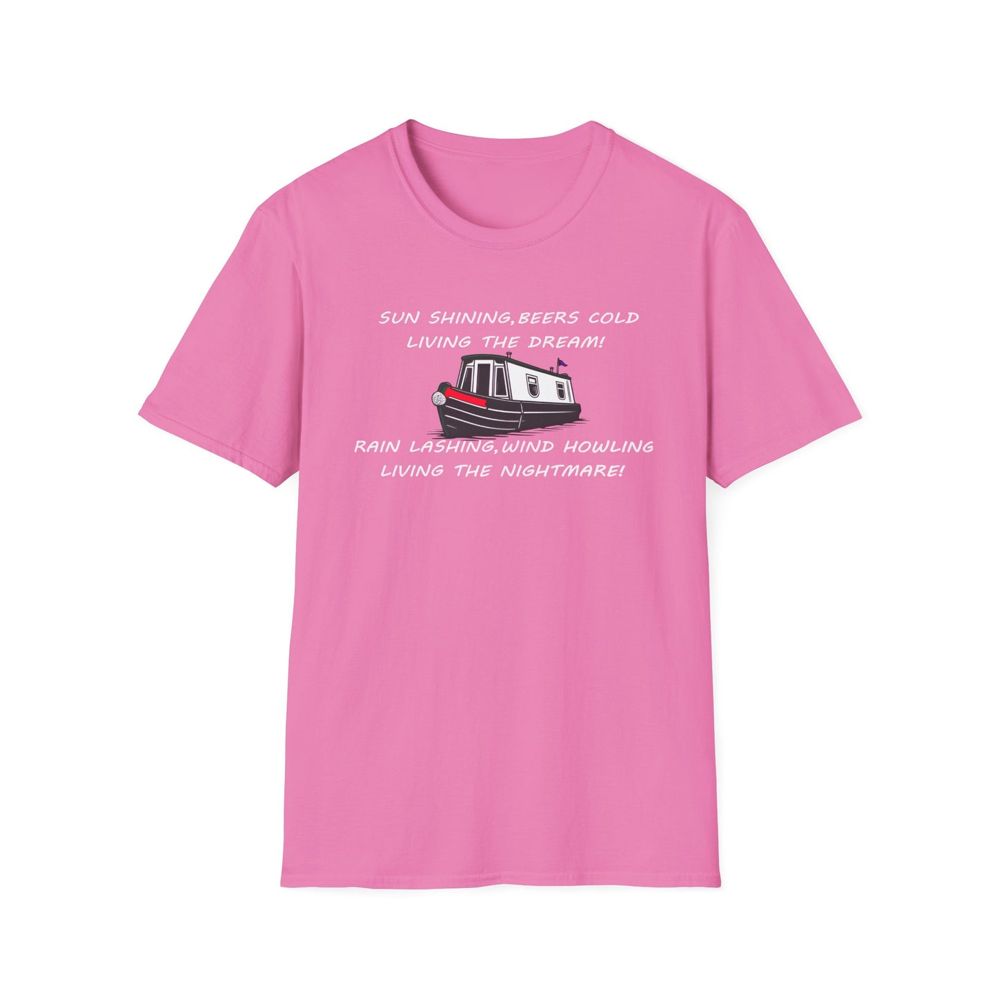 English Canal Narrow Boat Living the Dream Living the Nightmare funny T Shirt