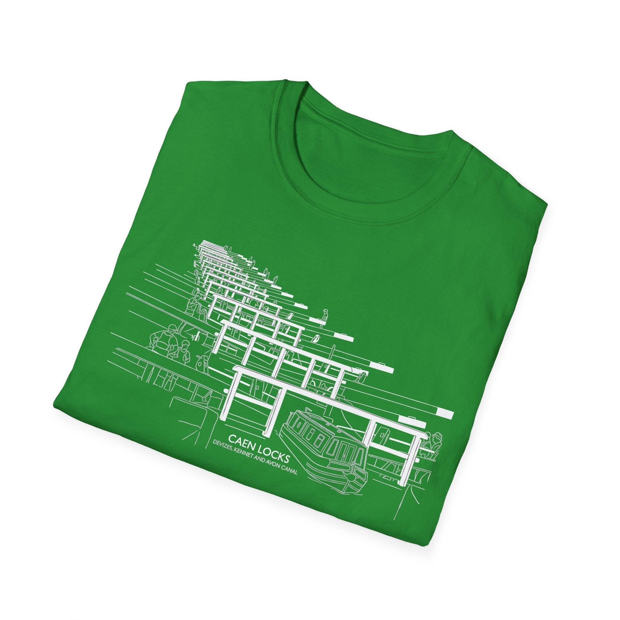 Caen Hill Locks Devizes Kennet and Avon Canal Unisex Softstyle T-Shirt Printify