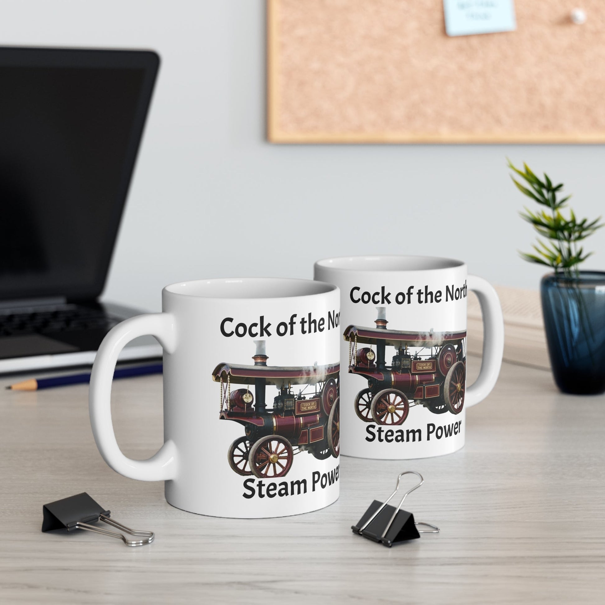 Cock of the North Steam Power Mug — Vintage Steam Traction Engine Coffee Cup Printify