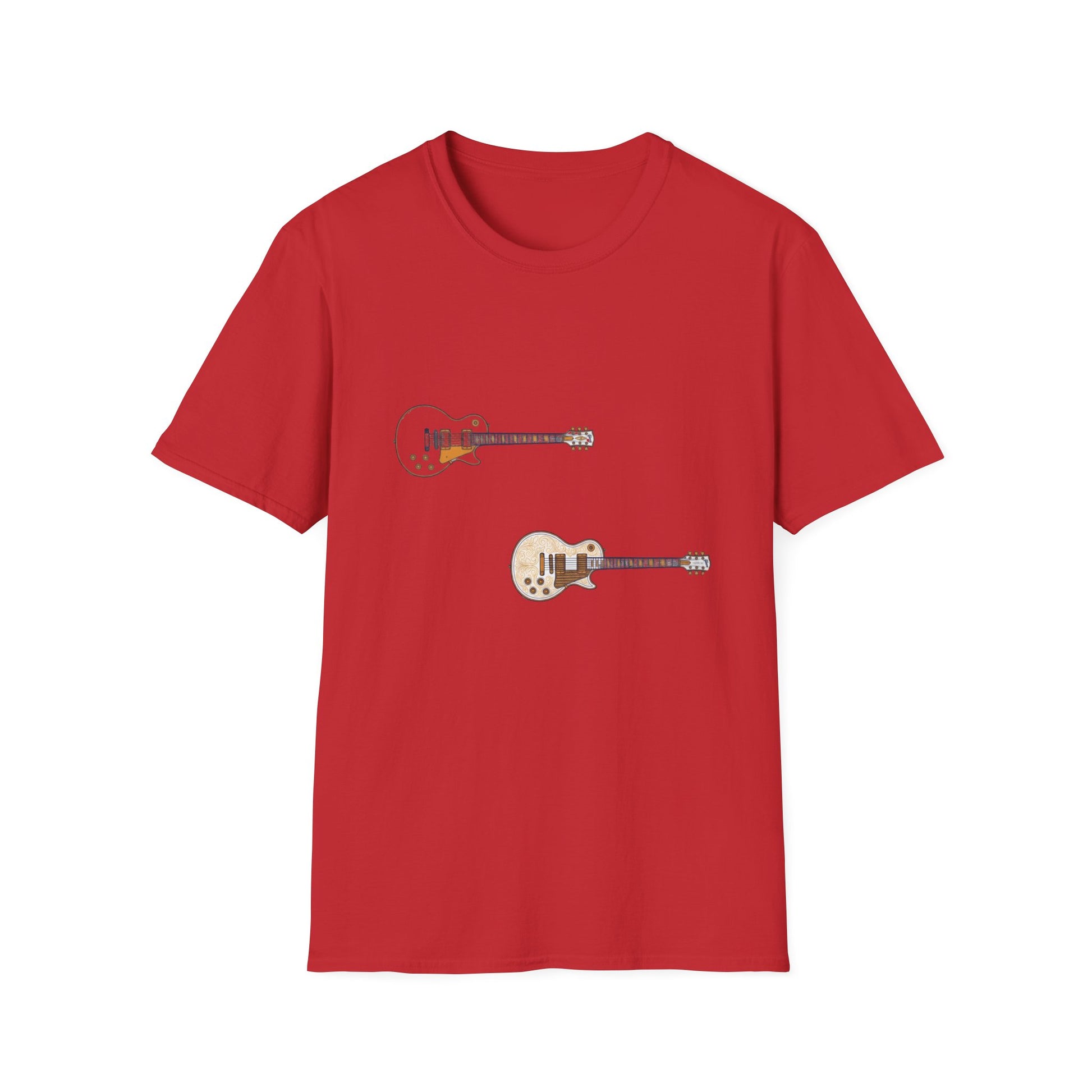 Electric Guitar Duo T-Shirt — Minimalist Music Tee for Guitarists & Music Lovers