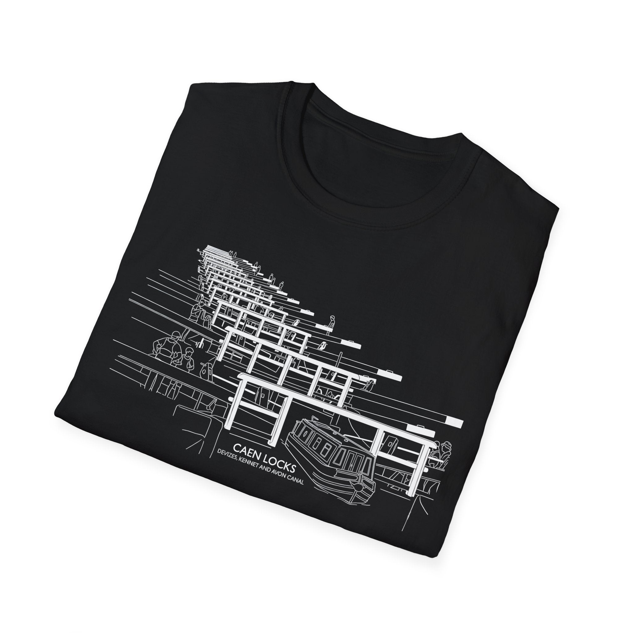 Caen Hill Locks Devizes Kennet and Avon Canal Unisex Softstyle T-Shirt