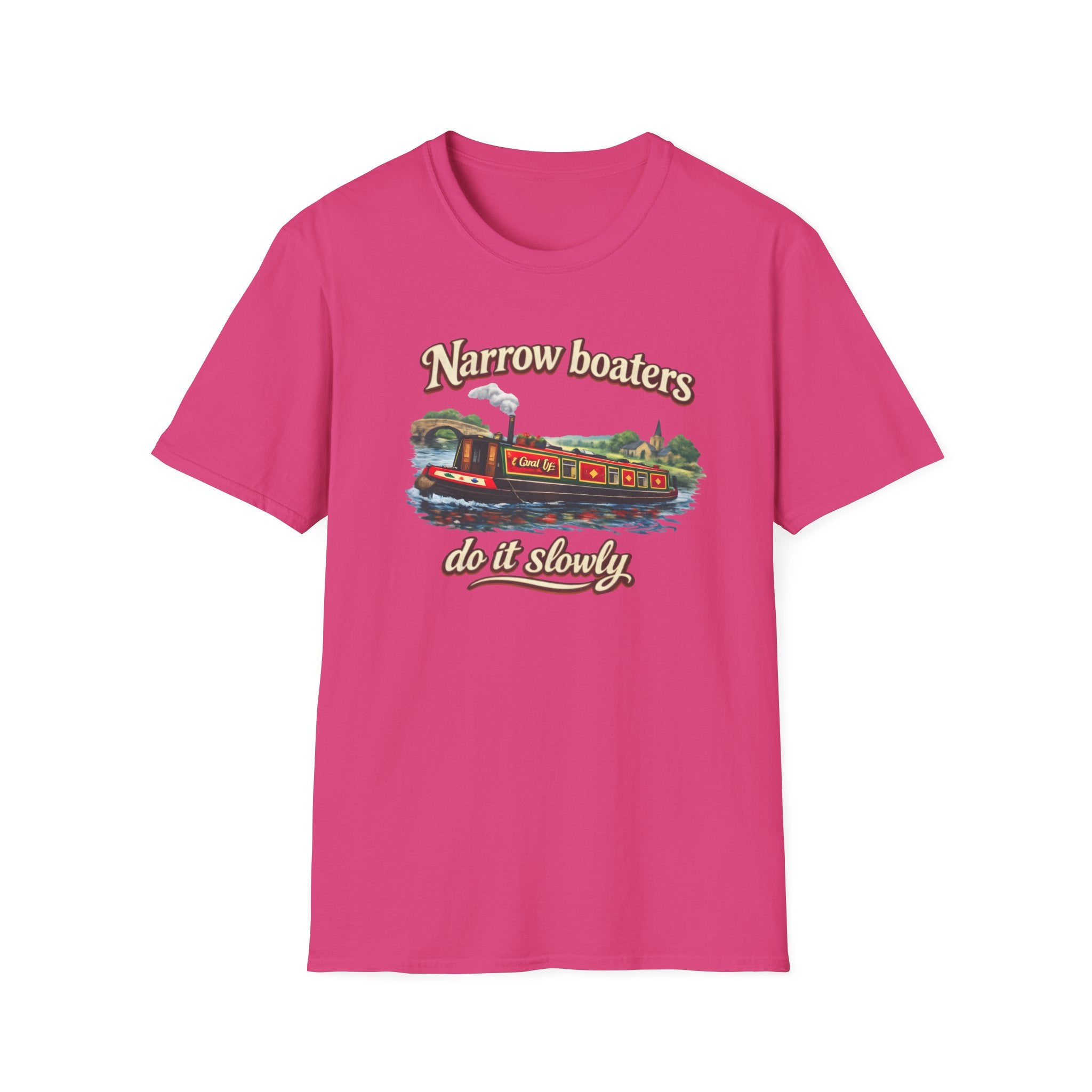 Narrow Boaters Do It Slowly T-Shirt — Canal Boat Vintage Graphic Tee Printify