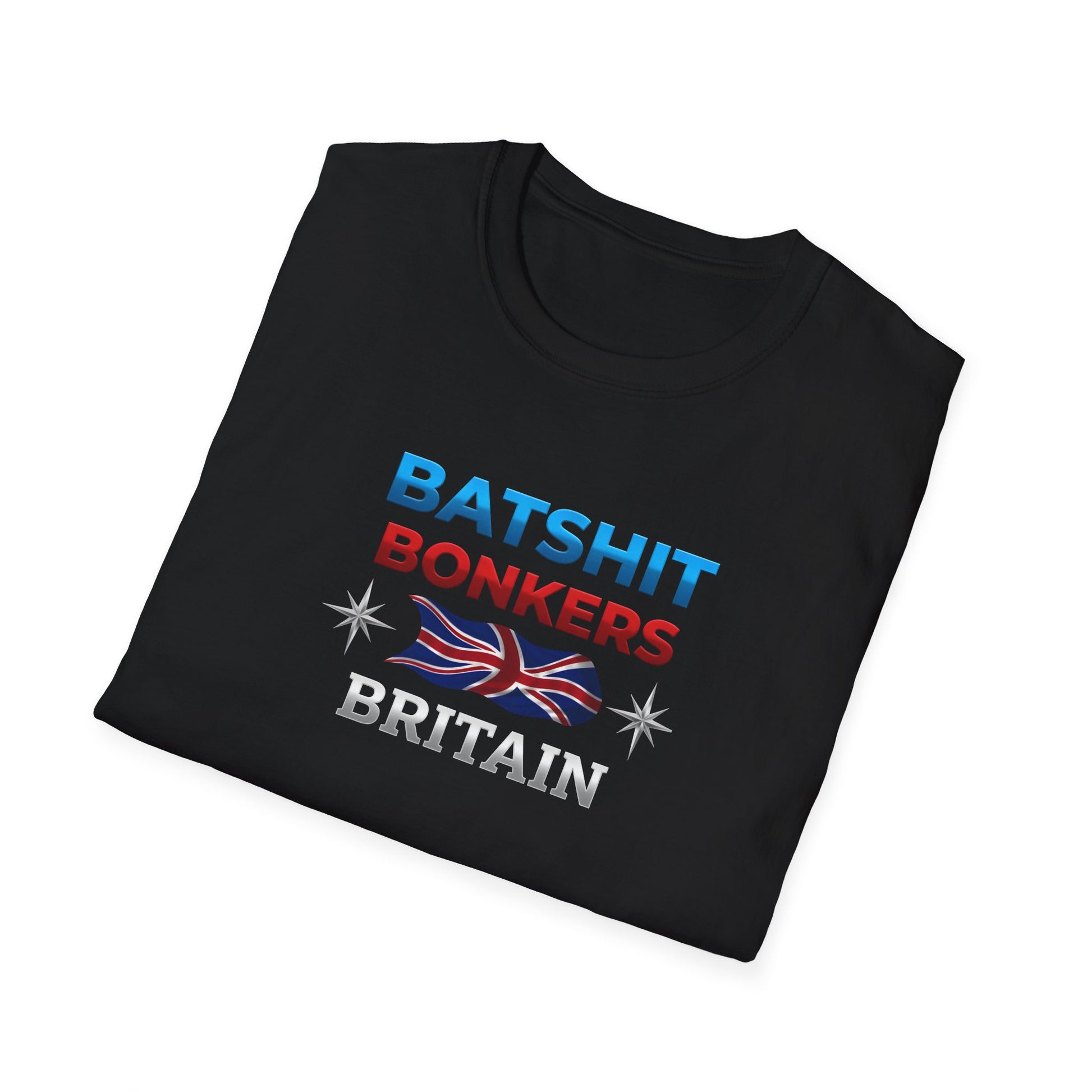 Batshit Bonkers Britain T-Shirt — Funny British Flag Unisex Tee Printify