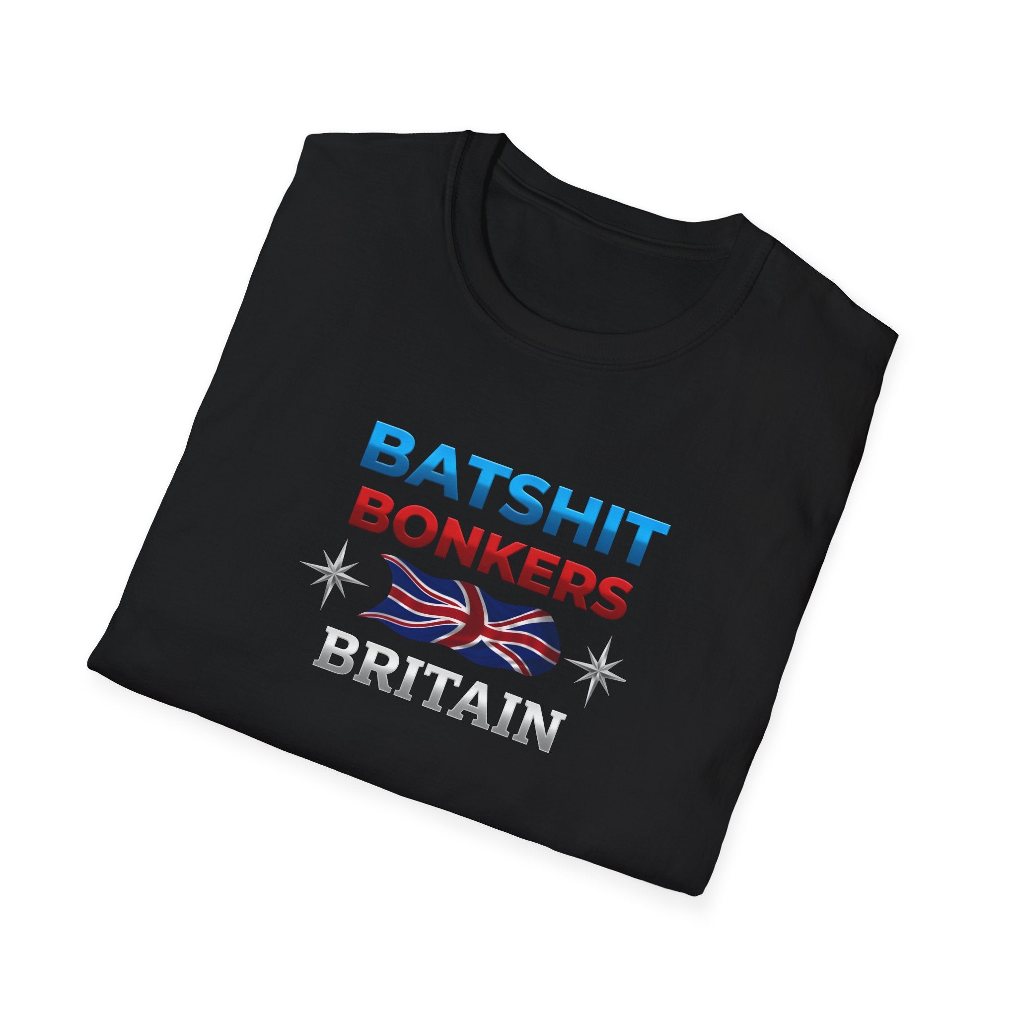 Batshit Bonkers Britain T-Shirt — Funny British Flag Unisex Tee Printify