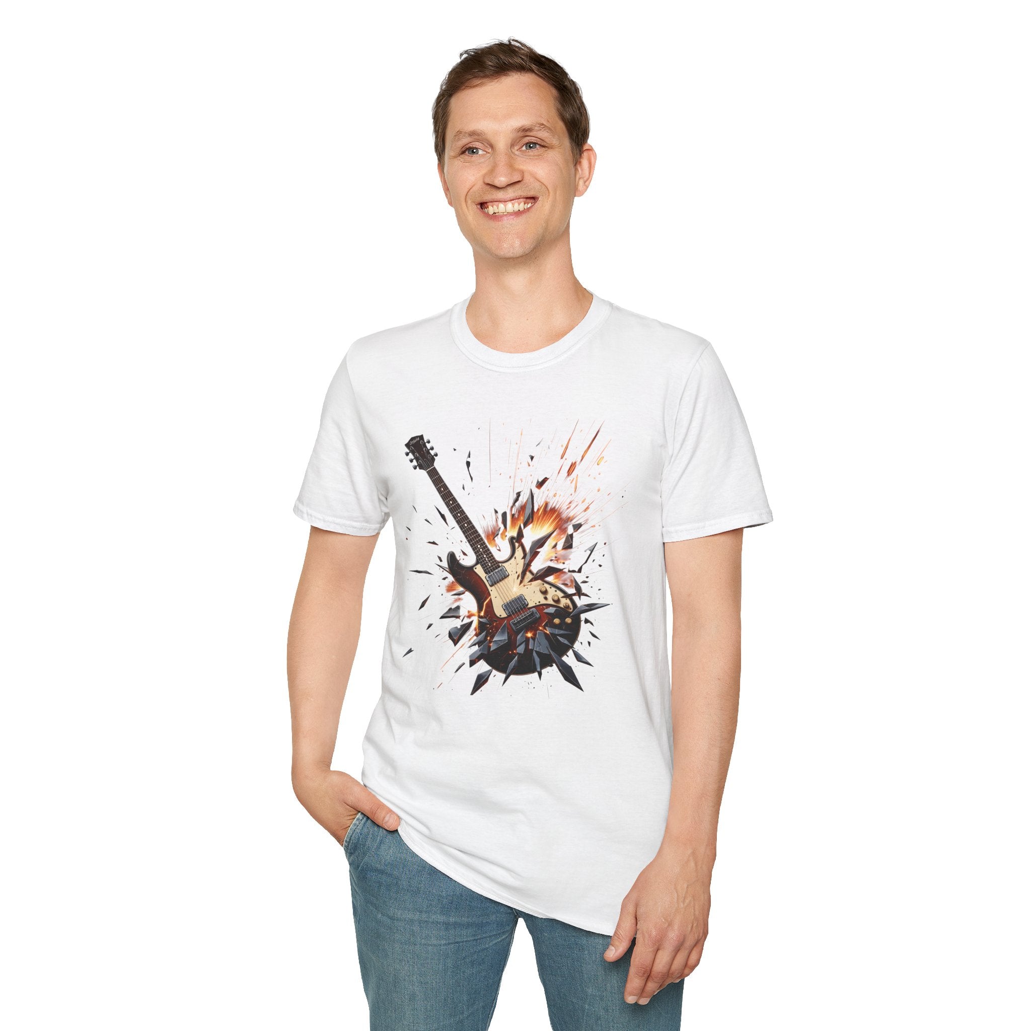 "Broken Guitar Smash" graphic T-Shirt