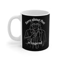 BLACK COFFEE MUG JACKSON LAMB IMAGE SLOW HORSES SORRY ABOUT THAT IT LINGERED 