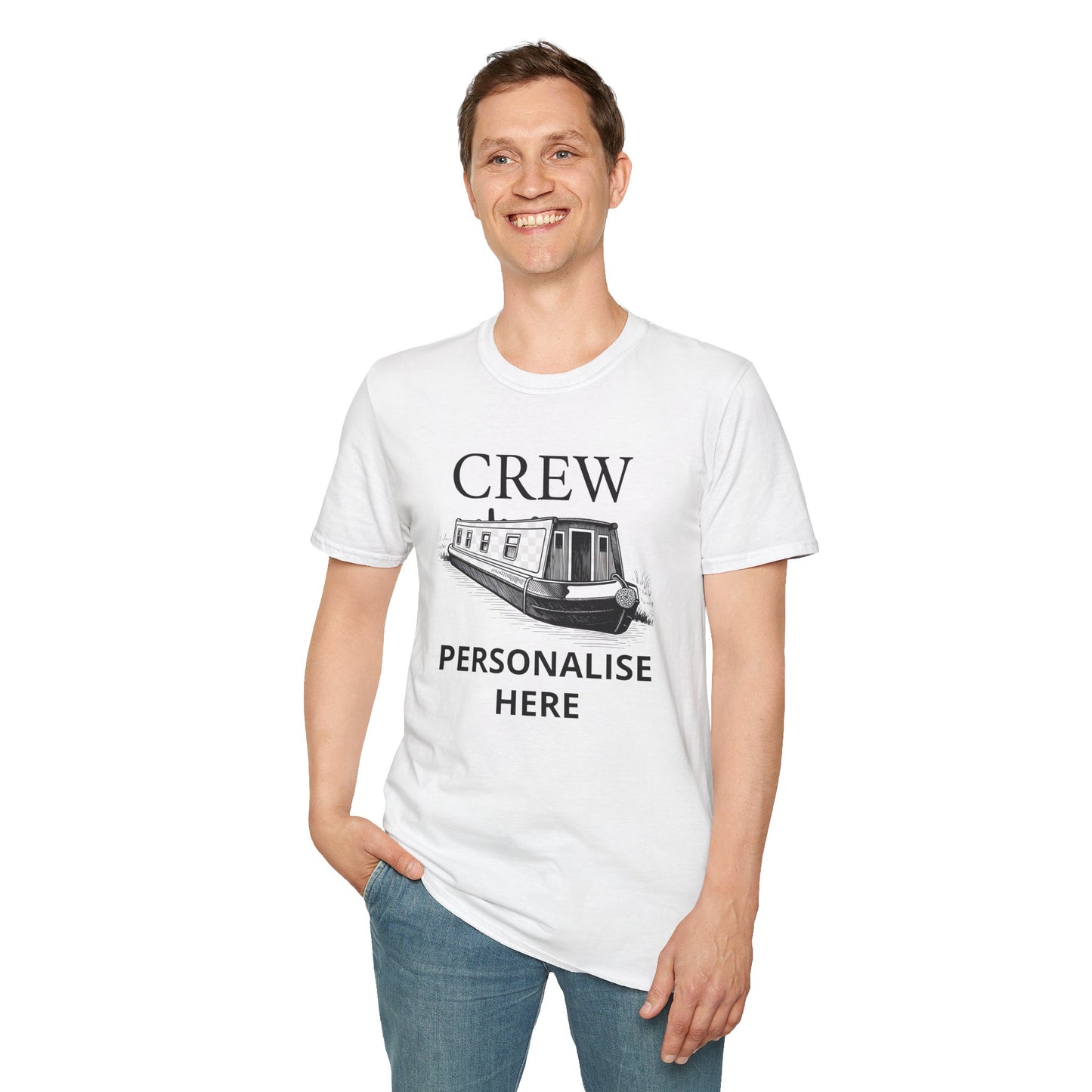 Crew Canal Boat T-Shirt — Personalized Narrowboat Crew Tee Printify