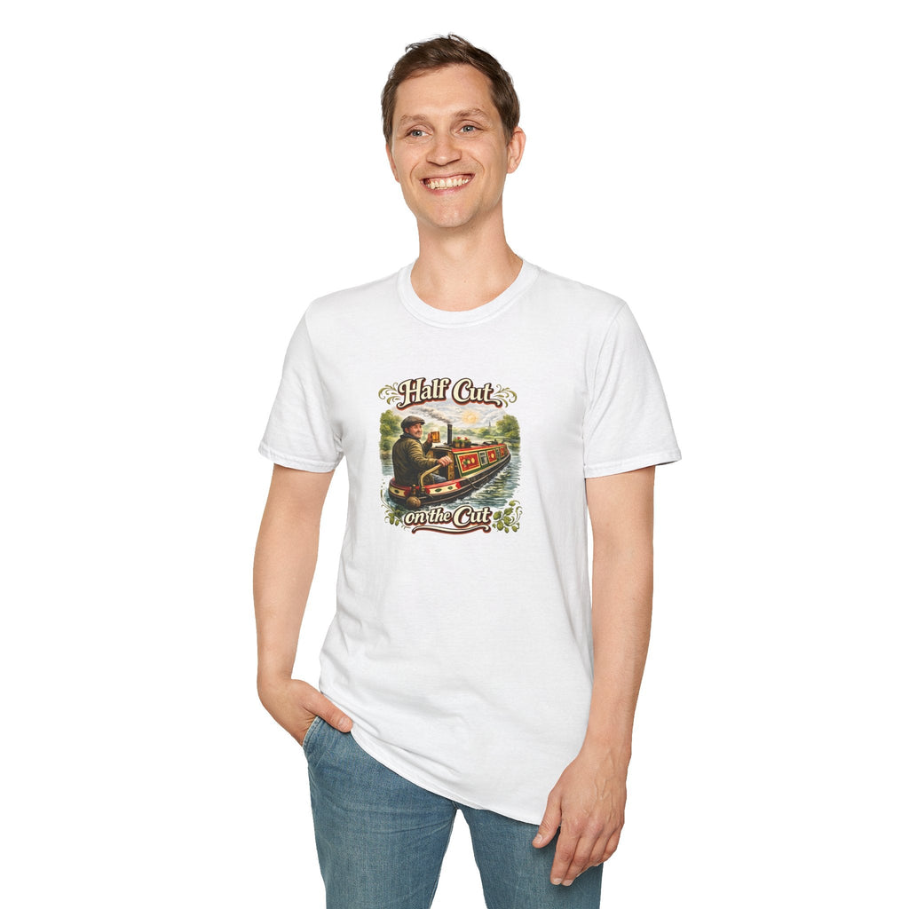Half Cut on the Cut Cruisin English Canal Boat T-Shirt Printify