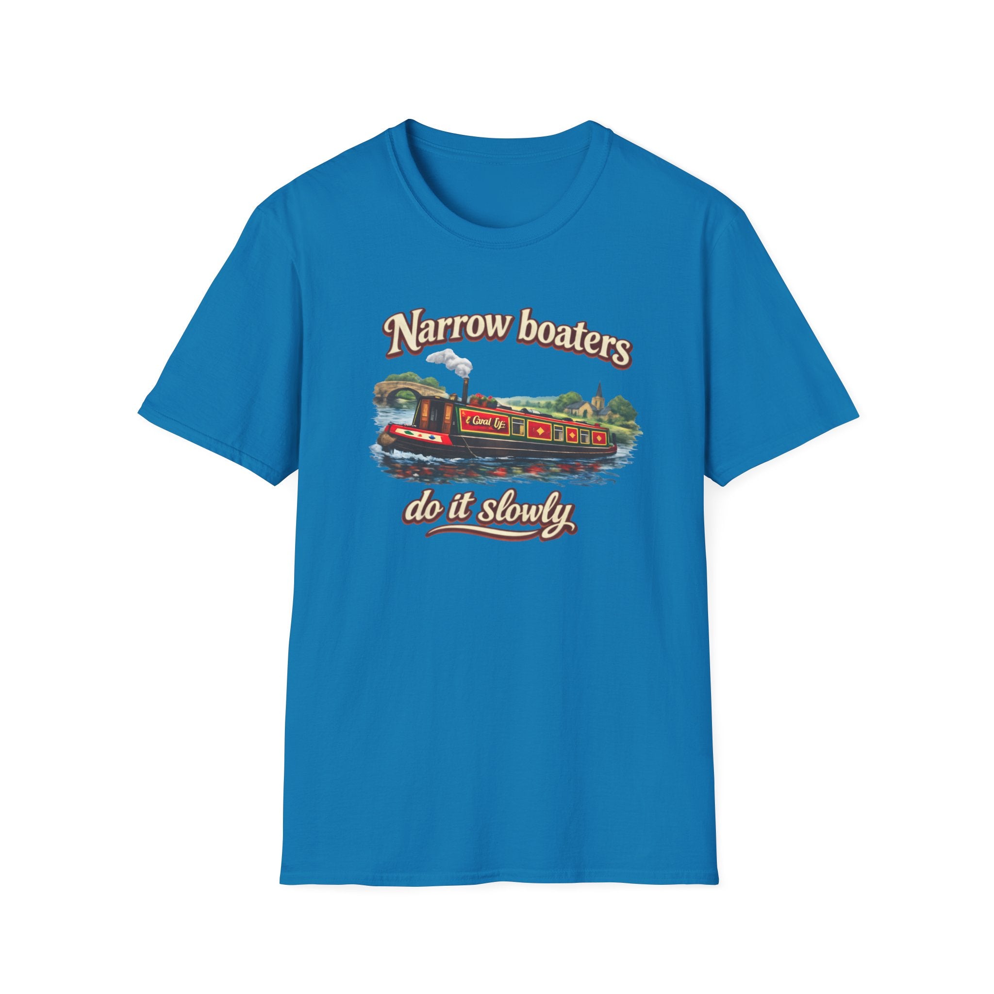 Narrow Boaters Do It Slowly T-Shirt — Canal Boat Vintage Graphic Tee Printify