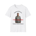 White T-Shirt with graphic “Kier Starmer Felon tee: Supported By Liars” Political Satire