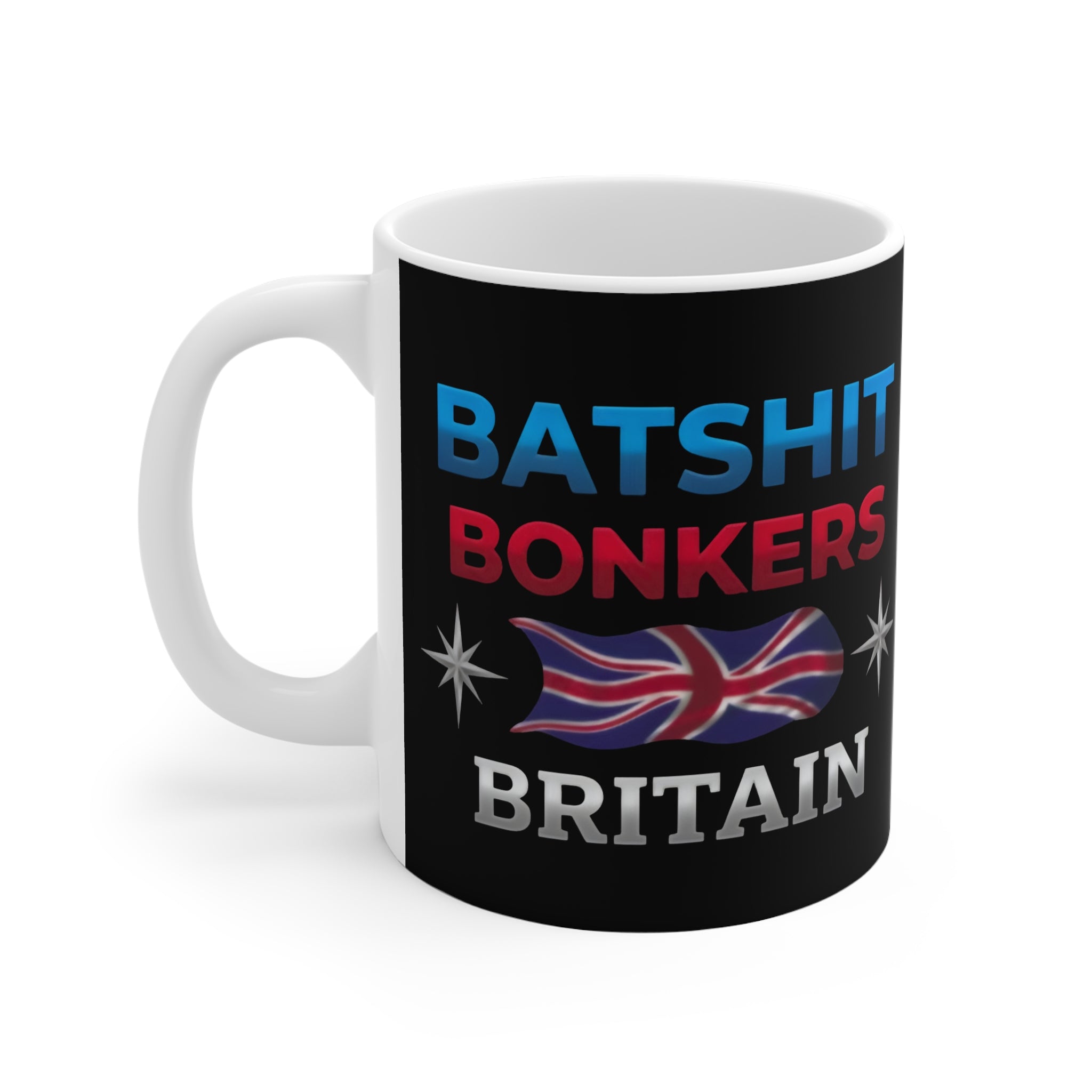 Batshit Bonkers Britain Coffee Mug – Funny UK Political Satire Printify