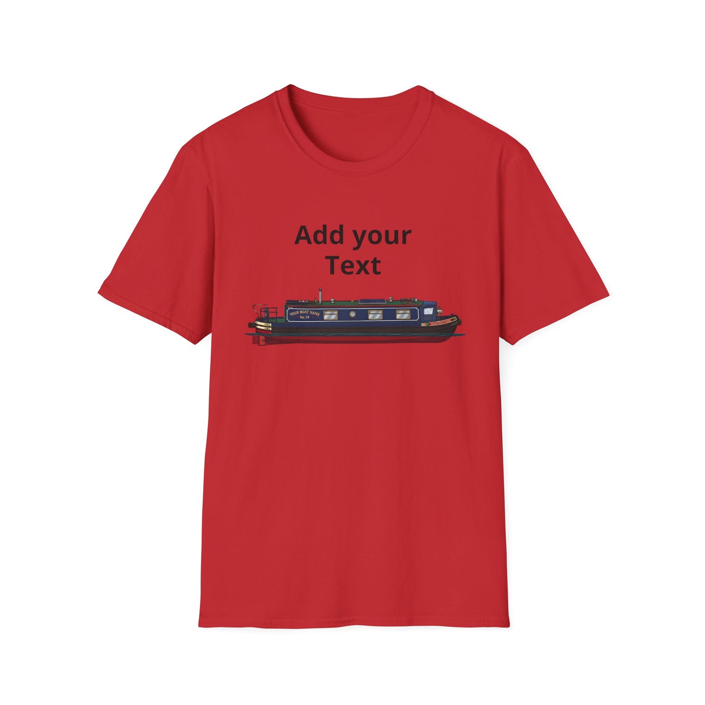 Canal Narrowboat Photo Custom T-Shirt — Upload a Good Quality Picture of Your Boat