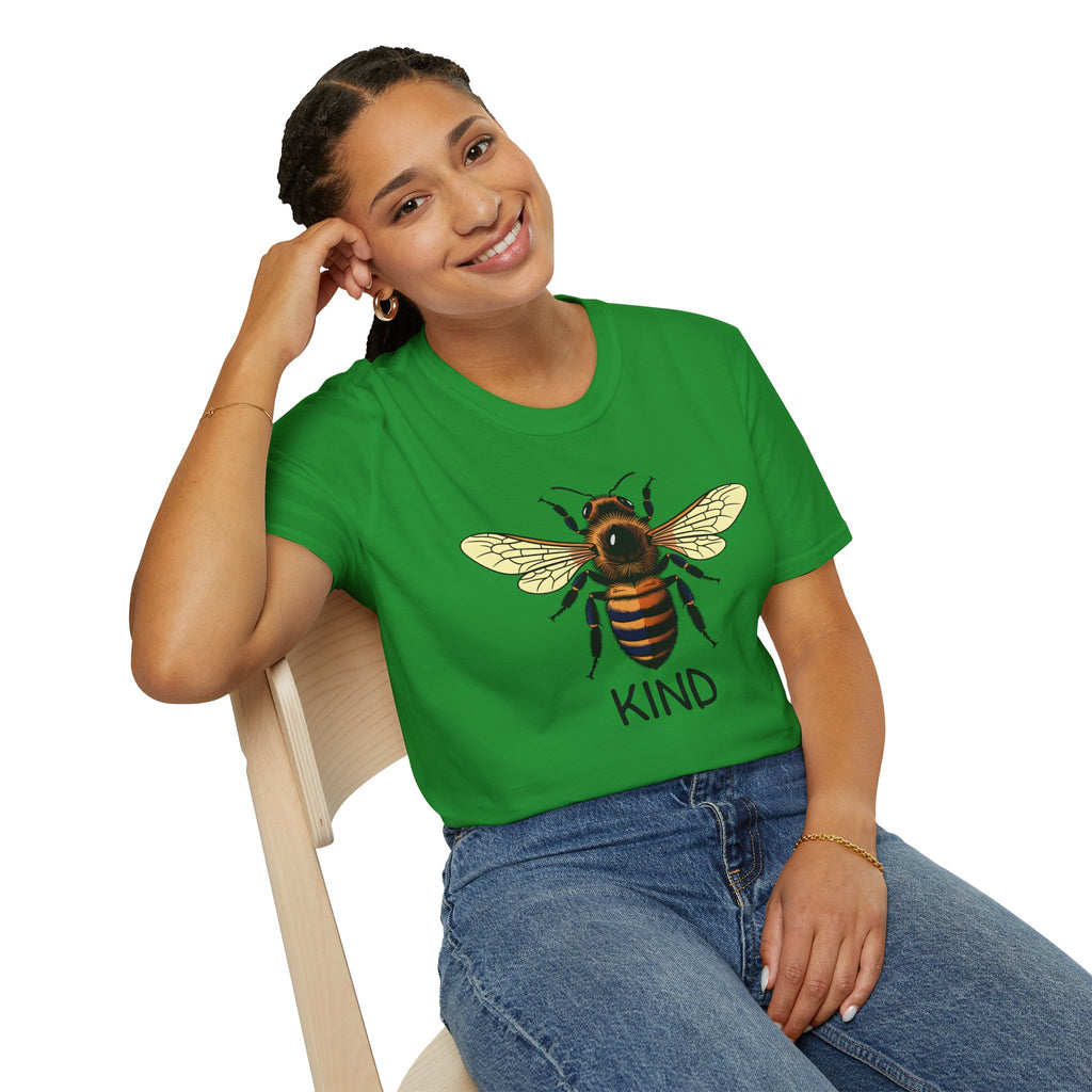 Bee Graphic T-Shirt — "Kind" Eco-Friendly Bee Tee for Nature Lovers Printify