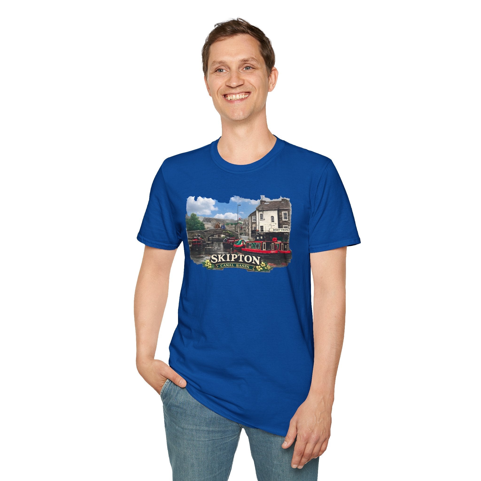 Historic Skipton- Canal Basin-Scene T  shirt Yorkshires Most Picturesque Waterway Printify