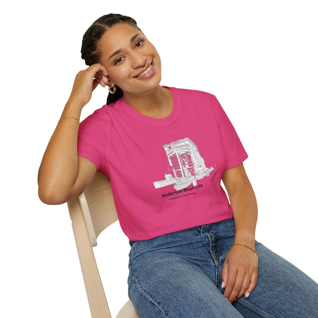 Anderton Boat Lift T-Shirt |  Cathedral of the Canals. canal landmark Printify