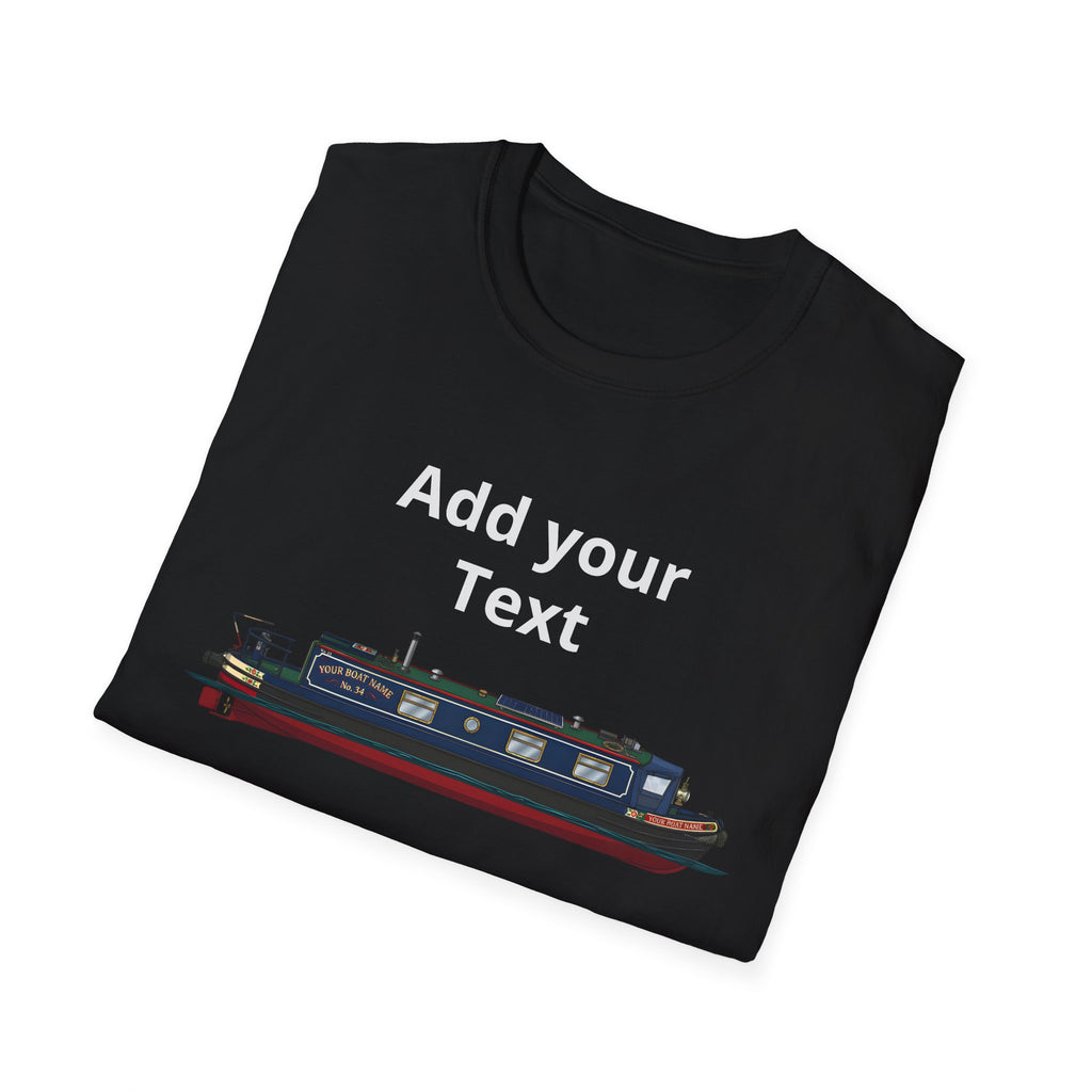 Canal Narrowboat Photo Custom T-Shirt — Upload a Good Quality Picture of Your Boat 