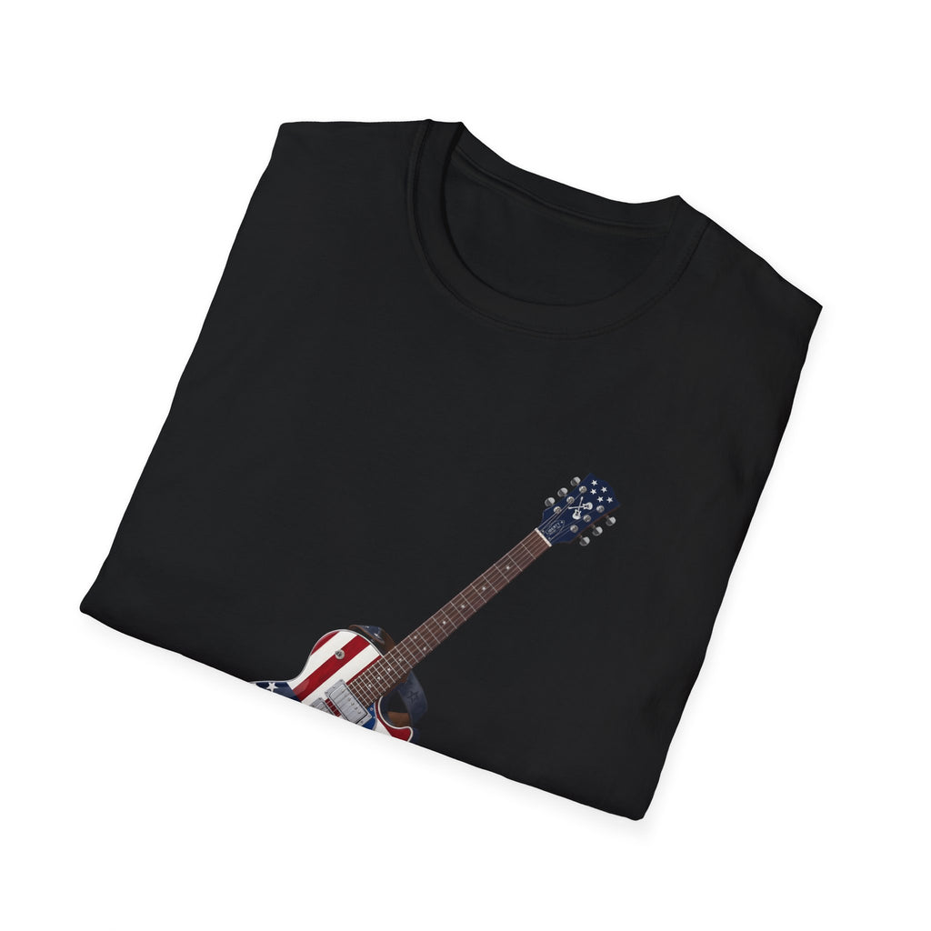 Folded dark gray t-shirt with 'The Stars Are Calling' design on a white background