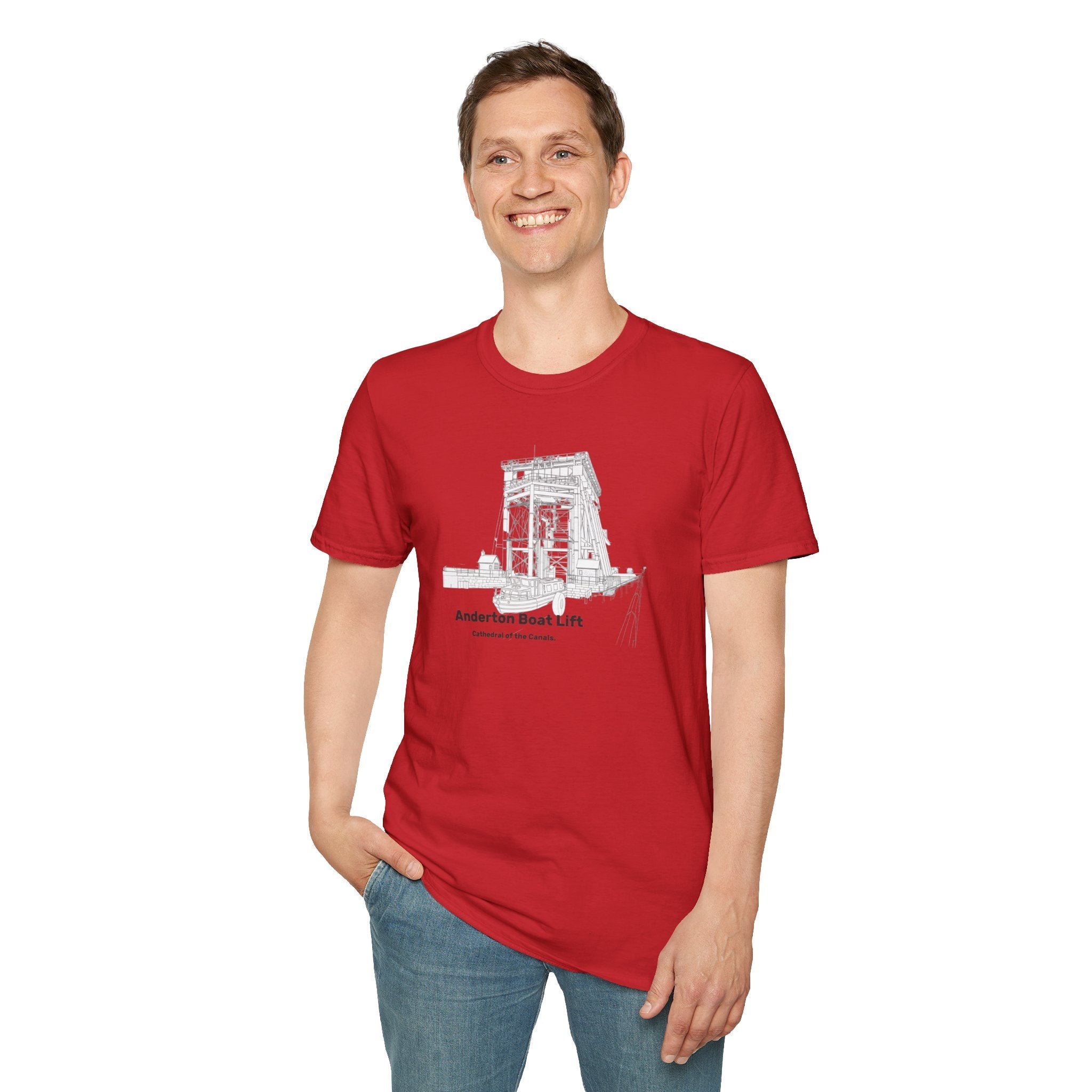 Anderton Boat Lift T-Shirt |  Cathedral of the Canals. canal landmark Printify