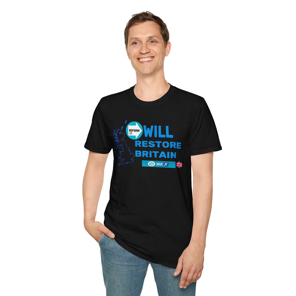 Reform Will Restore Britain T-Shirt | Rupert Lowe Satire Tee | Reform UK Parody Printify