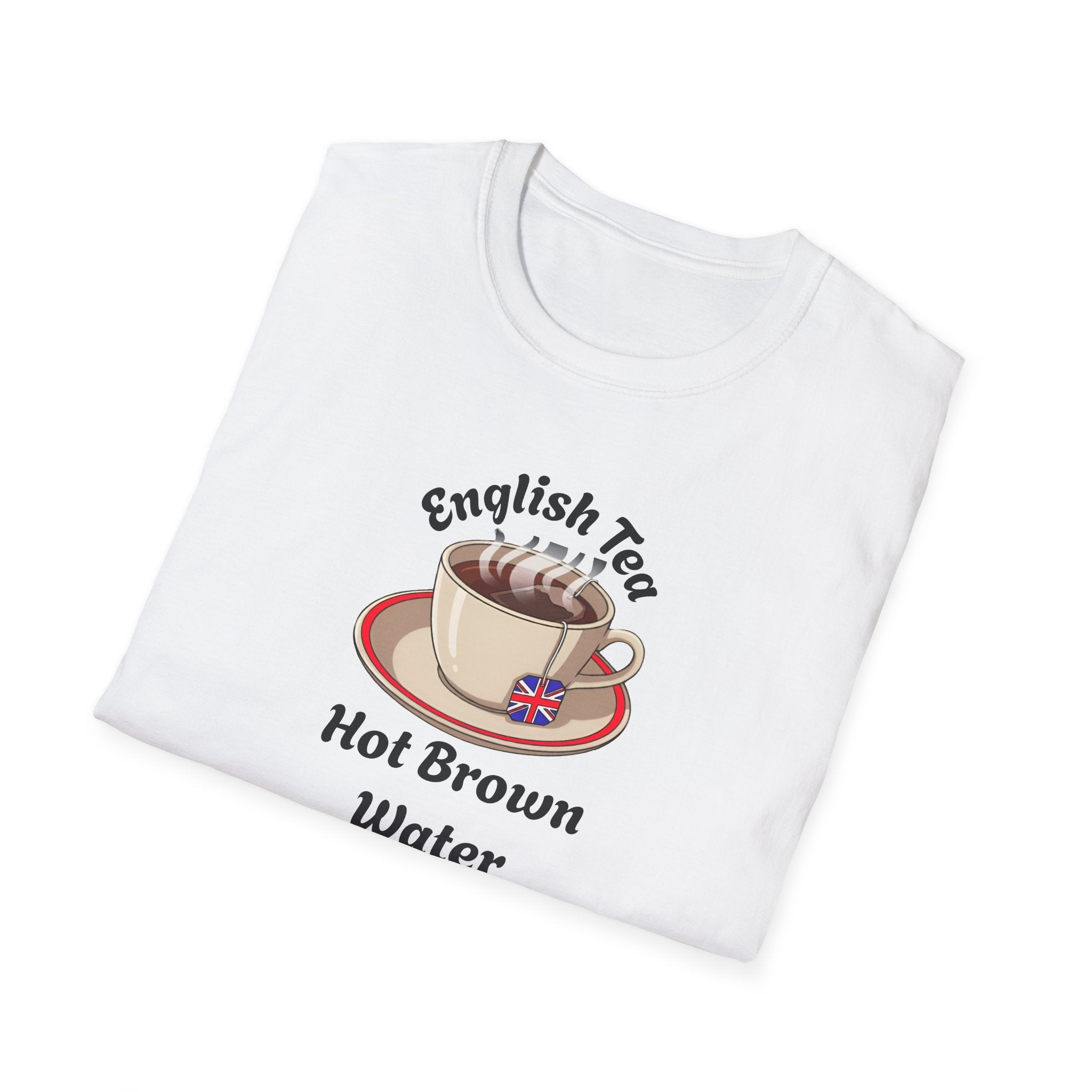 English Tea T-Shirt — "Hot Brown Water" Vintage Tea Cup Graphic Printify