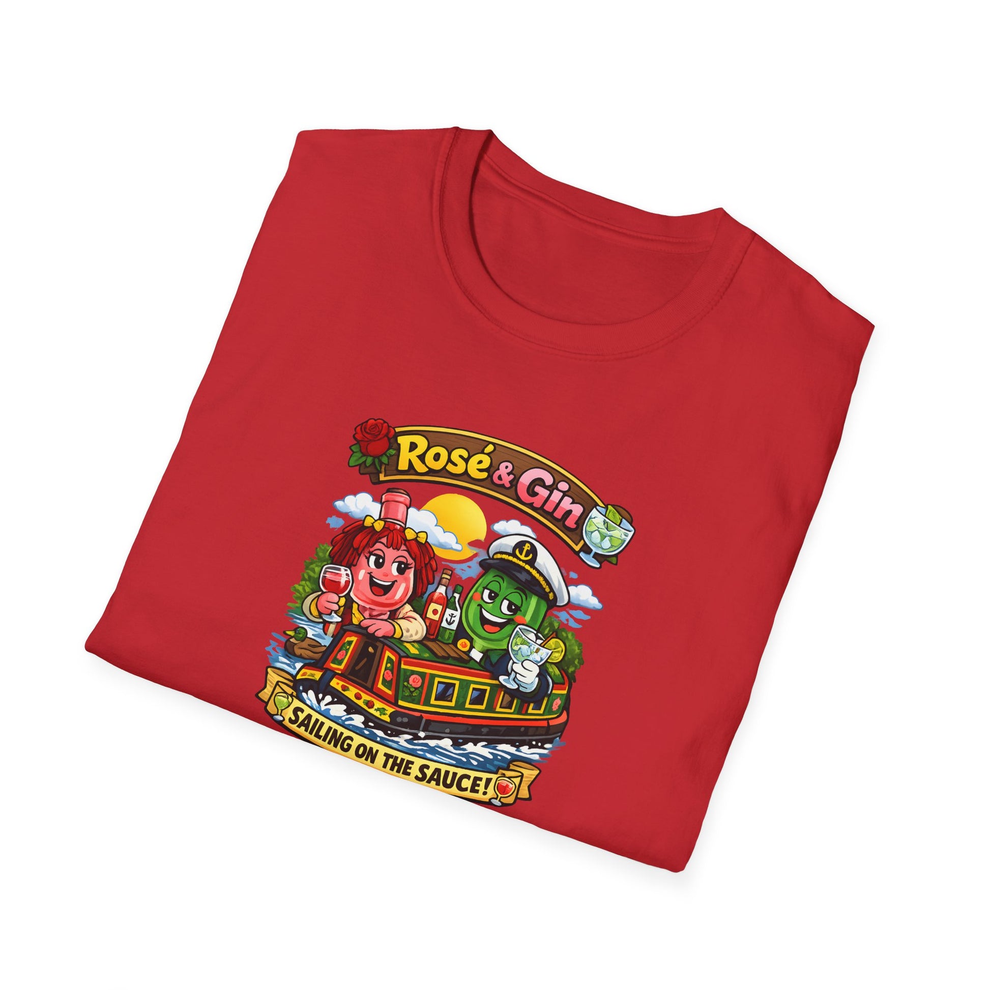 Rose & Gin 'Sailing on the Sauce' spoof Rosie and Jim TV Show Graphic T-Shirt