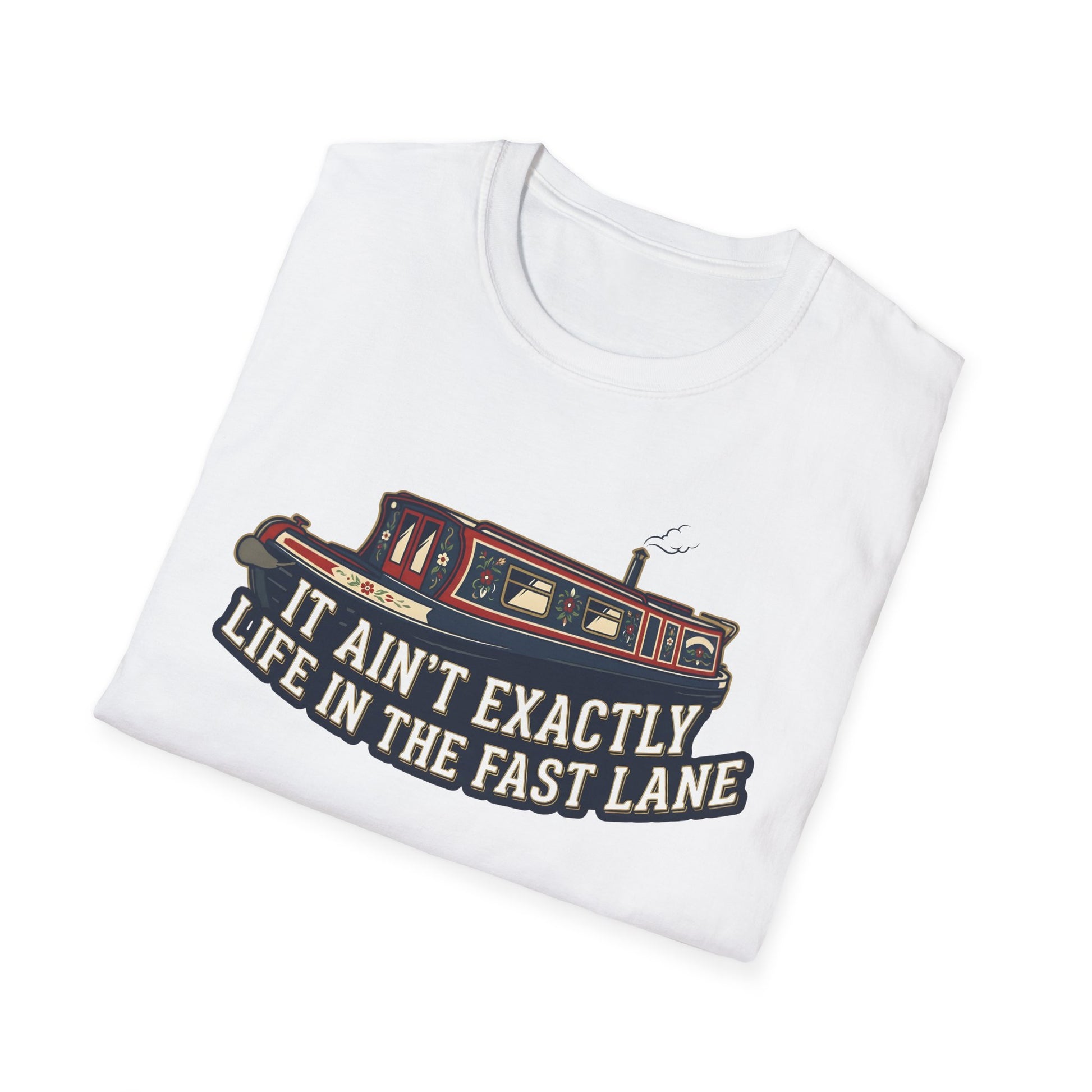 Vintage Narrow Boat t shirt— “It Ain’t Exactly Life In The Fast Lane” Retro  Graphic