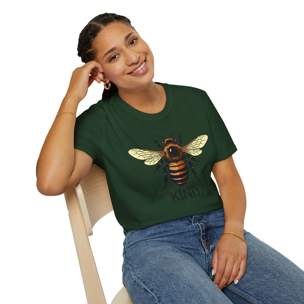 Bee Graphic T-Shirt — "Kind" Eco-Friendly Bee Tee for Nature Lovers Printify