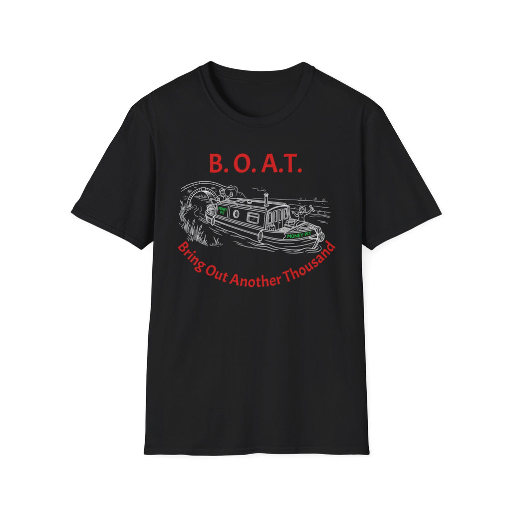 Canal Narrow Boat Sketch T-Shirt — B.O.A.T. (Bring Out Another Thousand) Novelty Tee Printify
