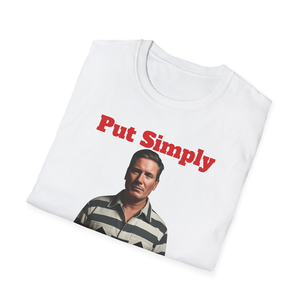 "Simply Put: He's a Liar" Kier Starmer  Political Satire Graphic T-Shirt Printify