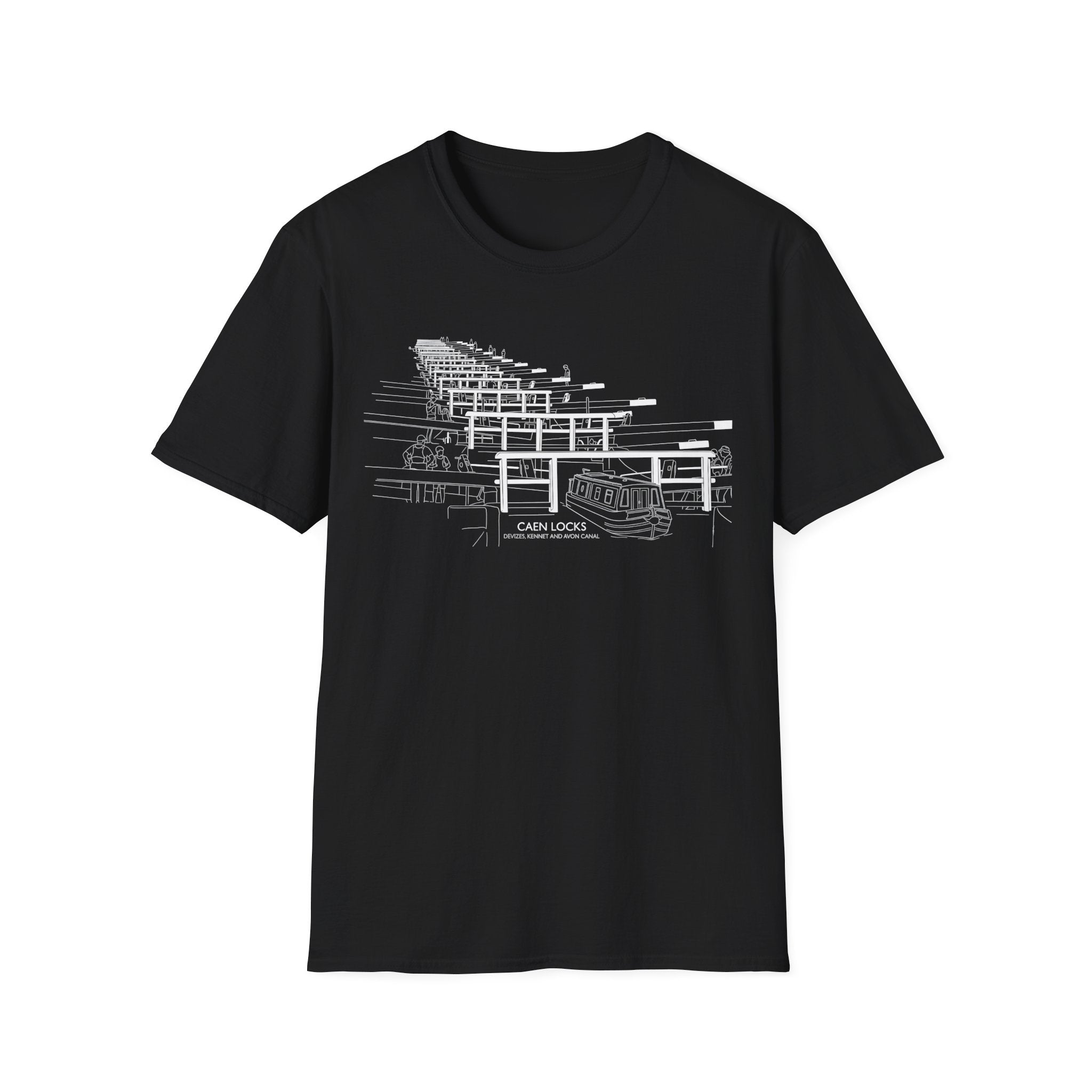 Caen Hill Locks Devizes Kennet and Avon Canal Unisex Softstyle T-Shirt