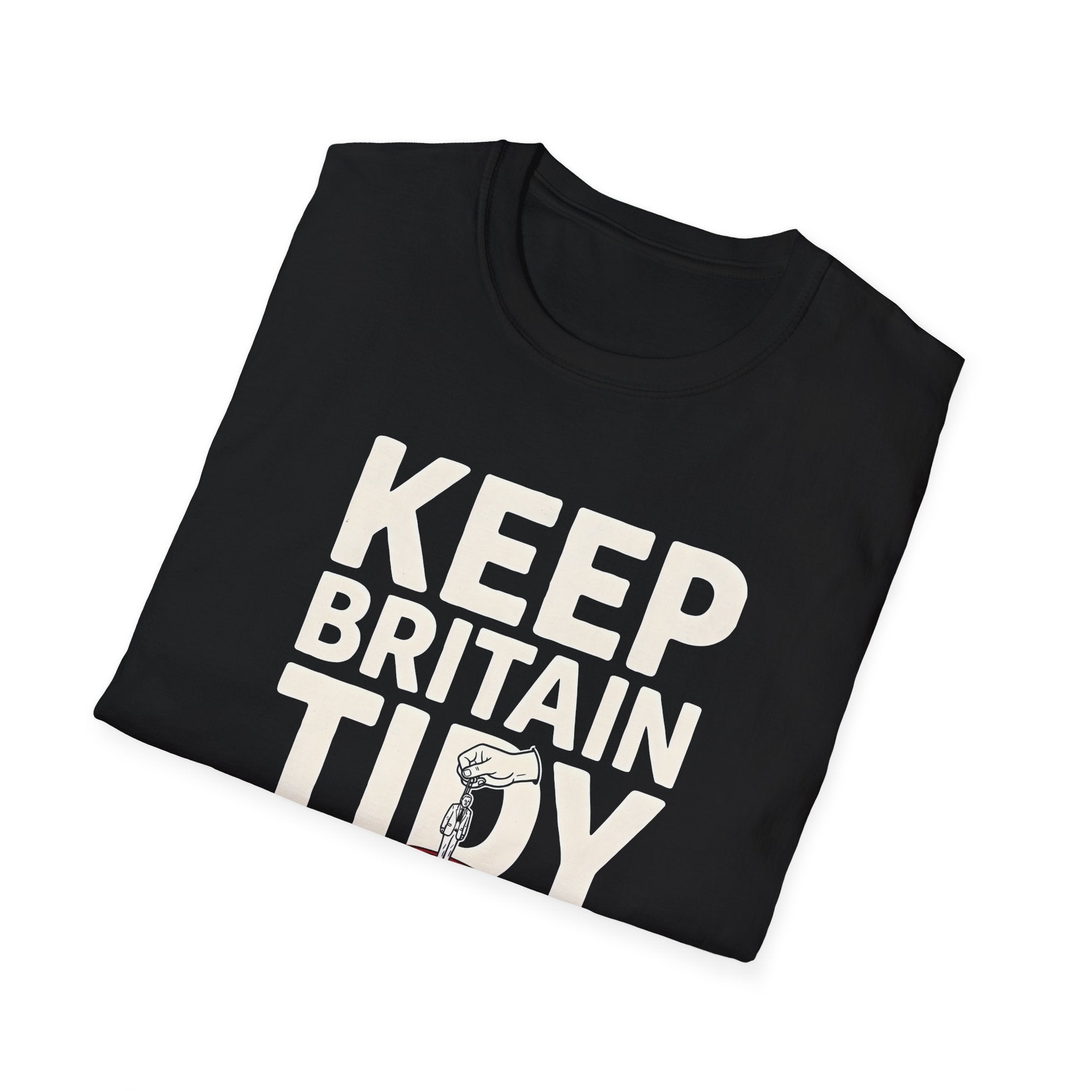 Keep Britain Tidy Bin Politicians T-Shirt | Funny Political Satire Tee | Anti-Politician Gift | Boris Johnson Meme Shirt | UK Politics Humor Printify