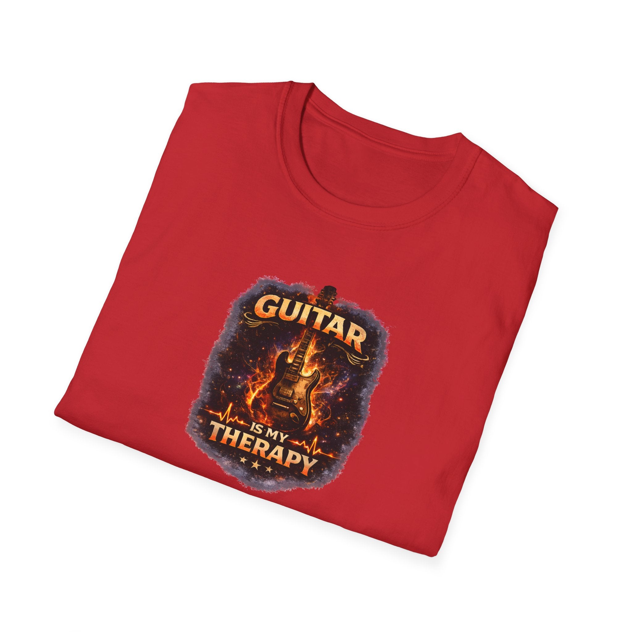 Guitar is my therapy electric guitar rock music t shirt design