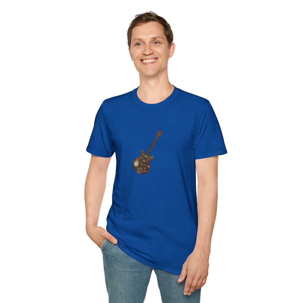 Steampunk Symphony design Guitar  (Mechanical Engraving) Music Lover Print T Shirt