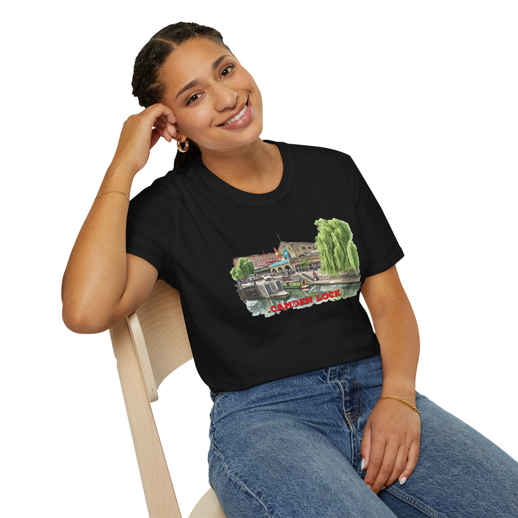 Camden  Lock  london T-Shirt —  Famous Regent Canal Side  Illustration Tee