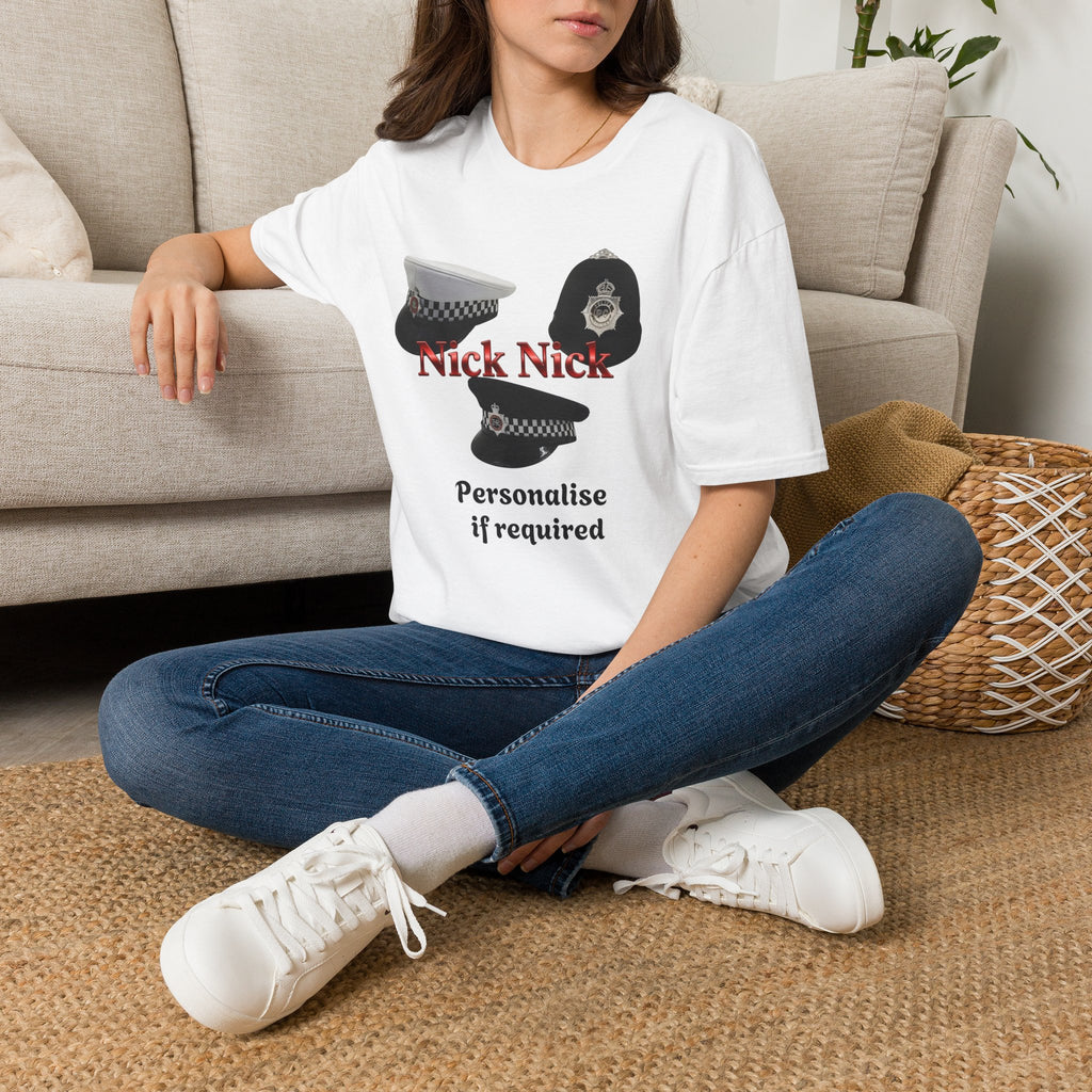 Nick Nick Police Hats T-Shirt – Hilarious UK Bobby & Peaked Cap Desig Printify