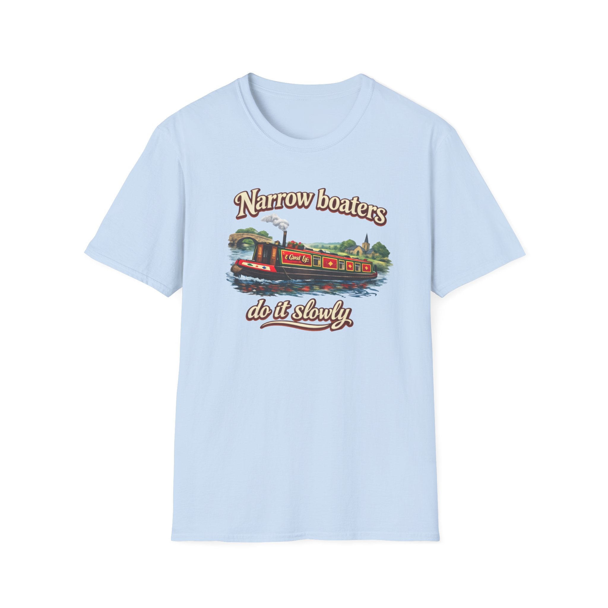 Narrow Boaters Do It Slowly T-Shirt — Canal Boat Vintage Graphic Tee Printify