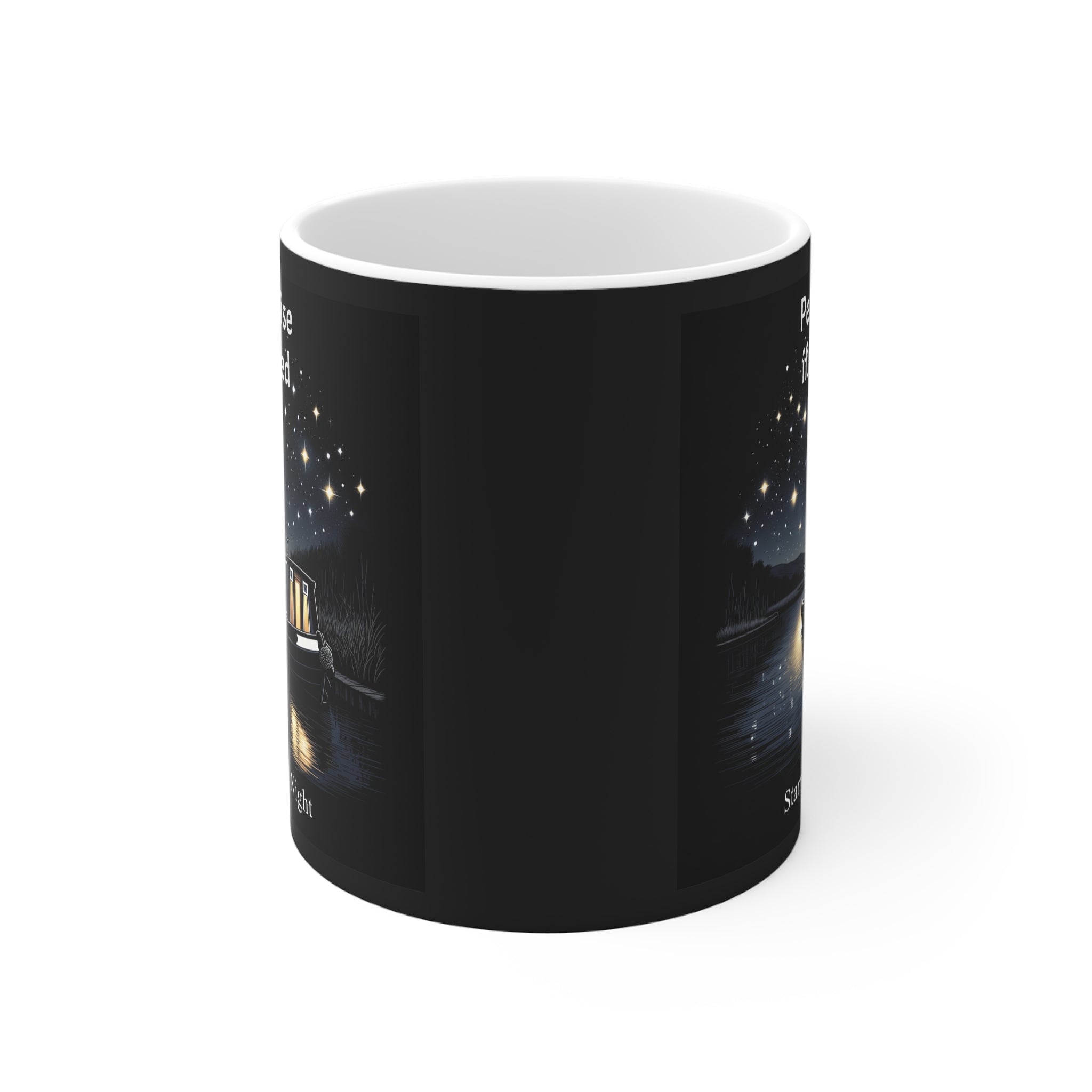 Starry Starry Night Narrowboat Mug - Personalised Canal Boat Gift UK Printify