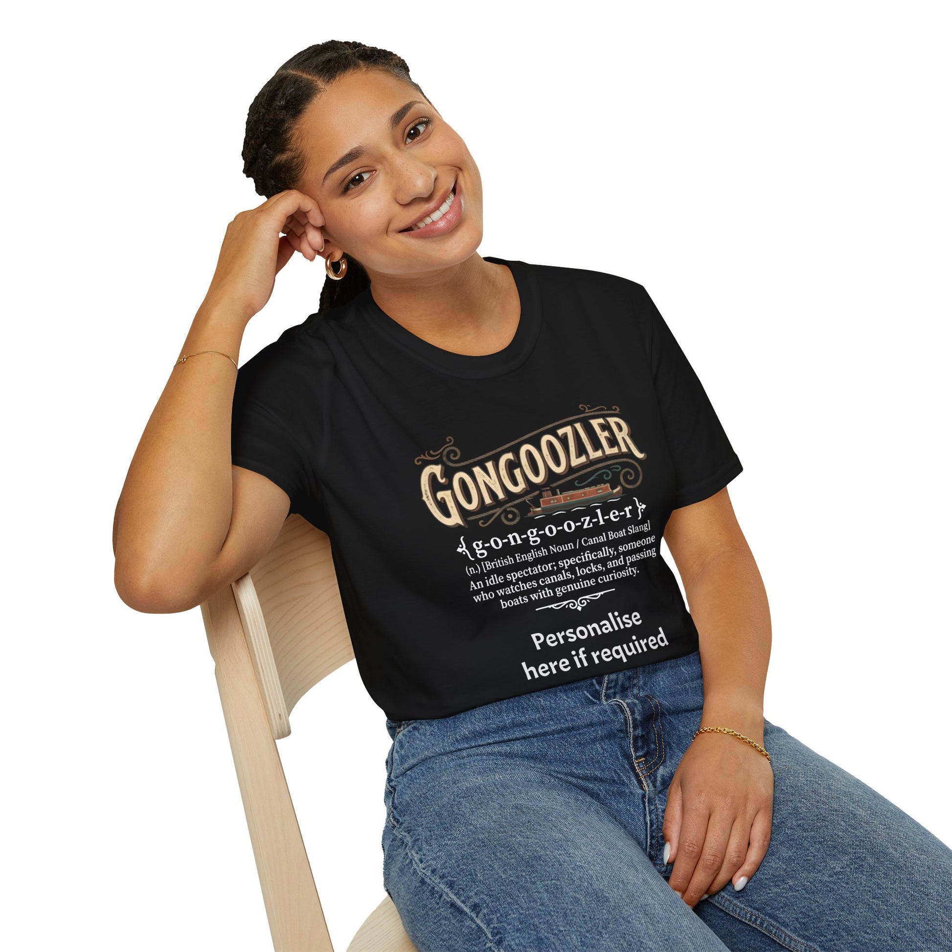Gongoozler Definition T-Shirt — Vintage  Canal Watching Tee (Personalise Option) Printify