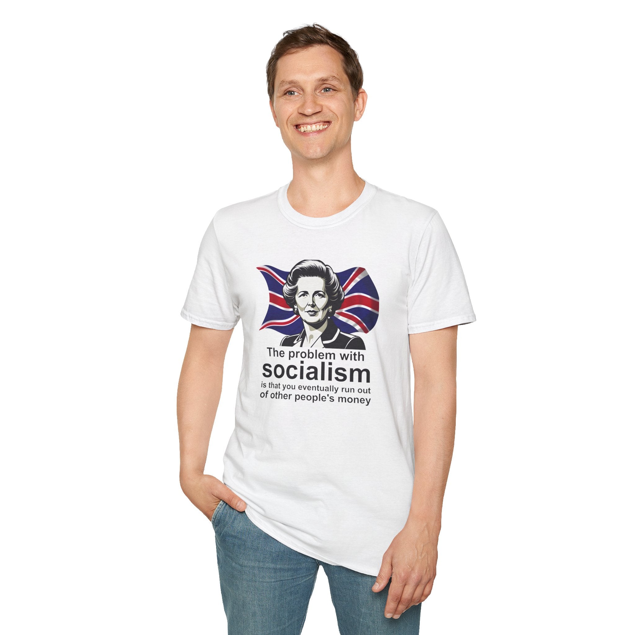 The Problem With Socialism T-Shirt | Margaret Thatcher Quote | | Funny Anti-Socialist Shirt Printify