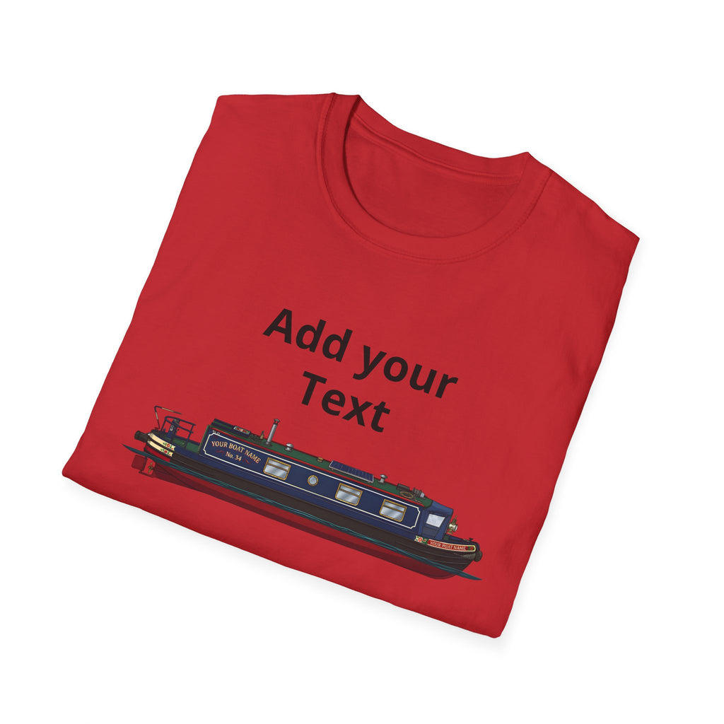 Canal Narrowboat Photo Custom T-Shirt — Upload a Good Quality Picture of Your Boat 