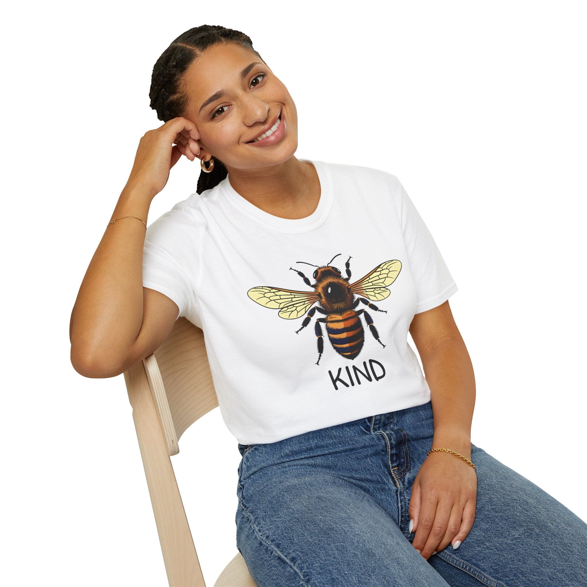 Bee Graphic T-Shirt — "Kind" Eco-Friendly Bee Tee for Nature Lovers Printify