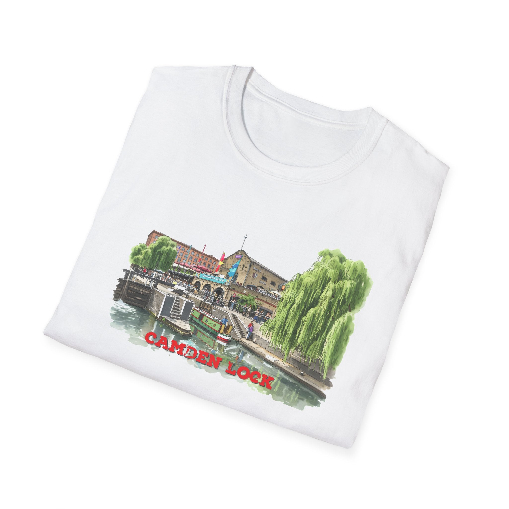 Camden  Lock  london T-Shirt —  Famous Regent Canal Side  Illustration Tee