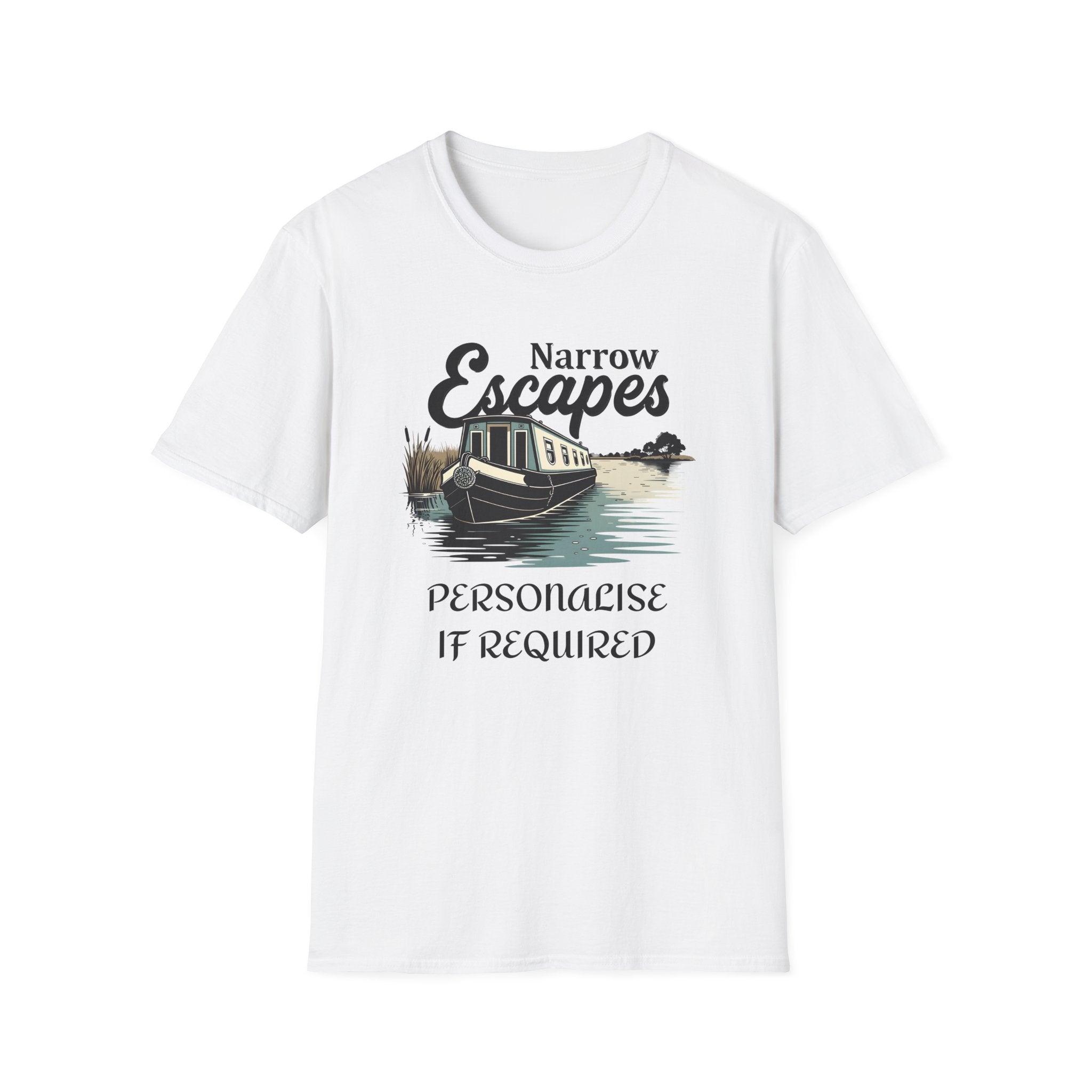 Classic Narrowboat t-shirt perfect for canal lovers, narrowboat owners & fans of Channel 4’s Narrow Escapes. Printify