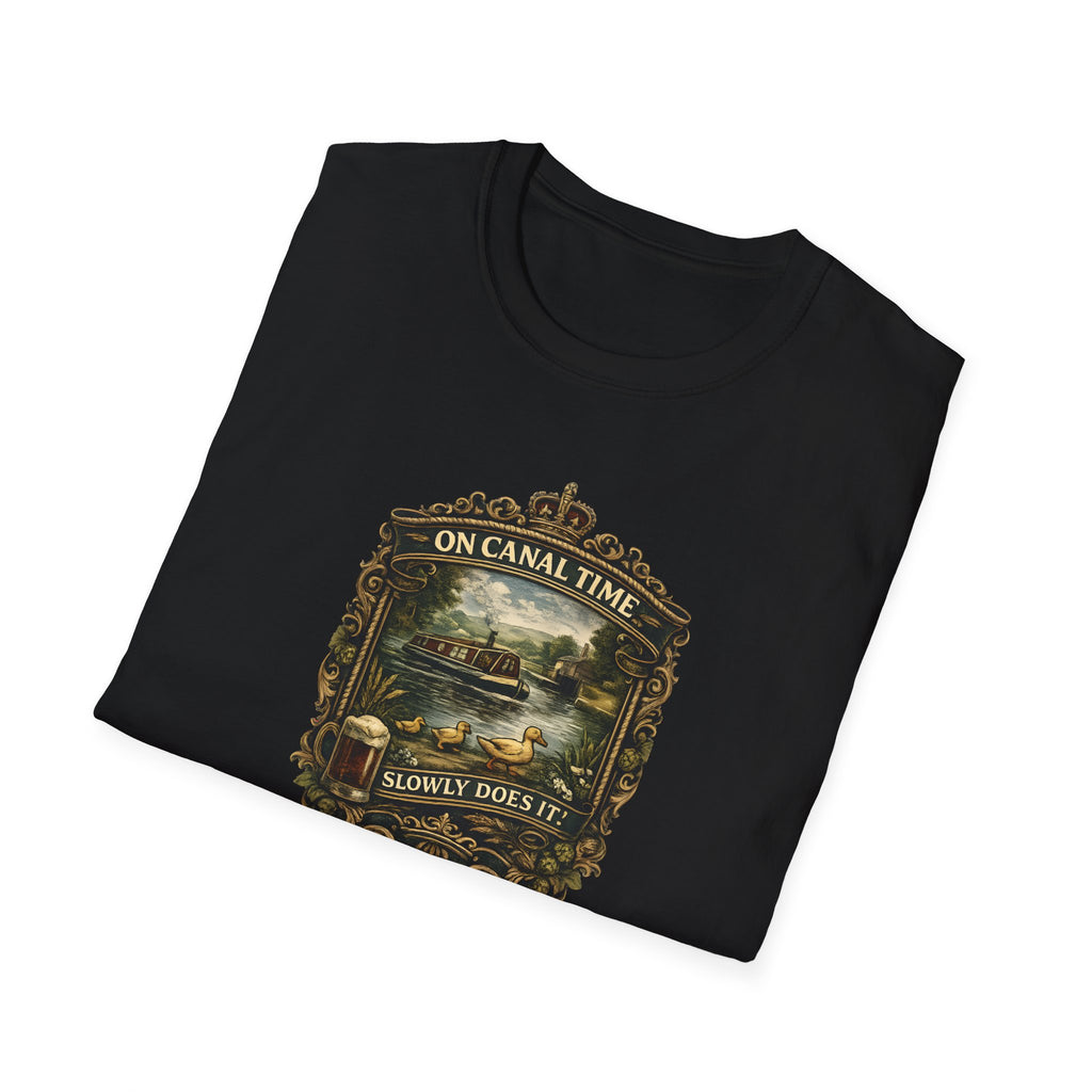 Canal Time Vintage Graphic T-Shirt — 'On Canal Time' Scenic Emblem