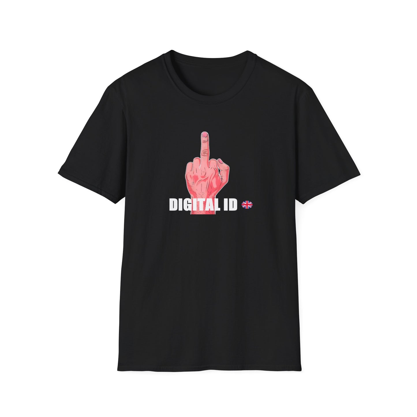 Anti Digital ID Protest T-Shirt – Bold Graphic Statement Against UK Digital ID Printify